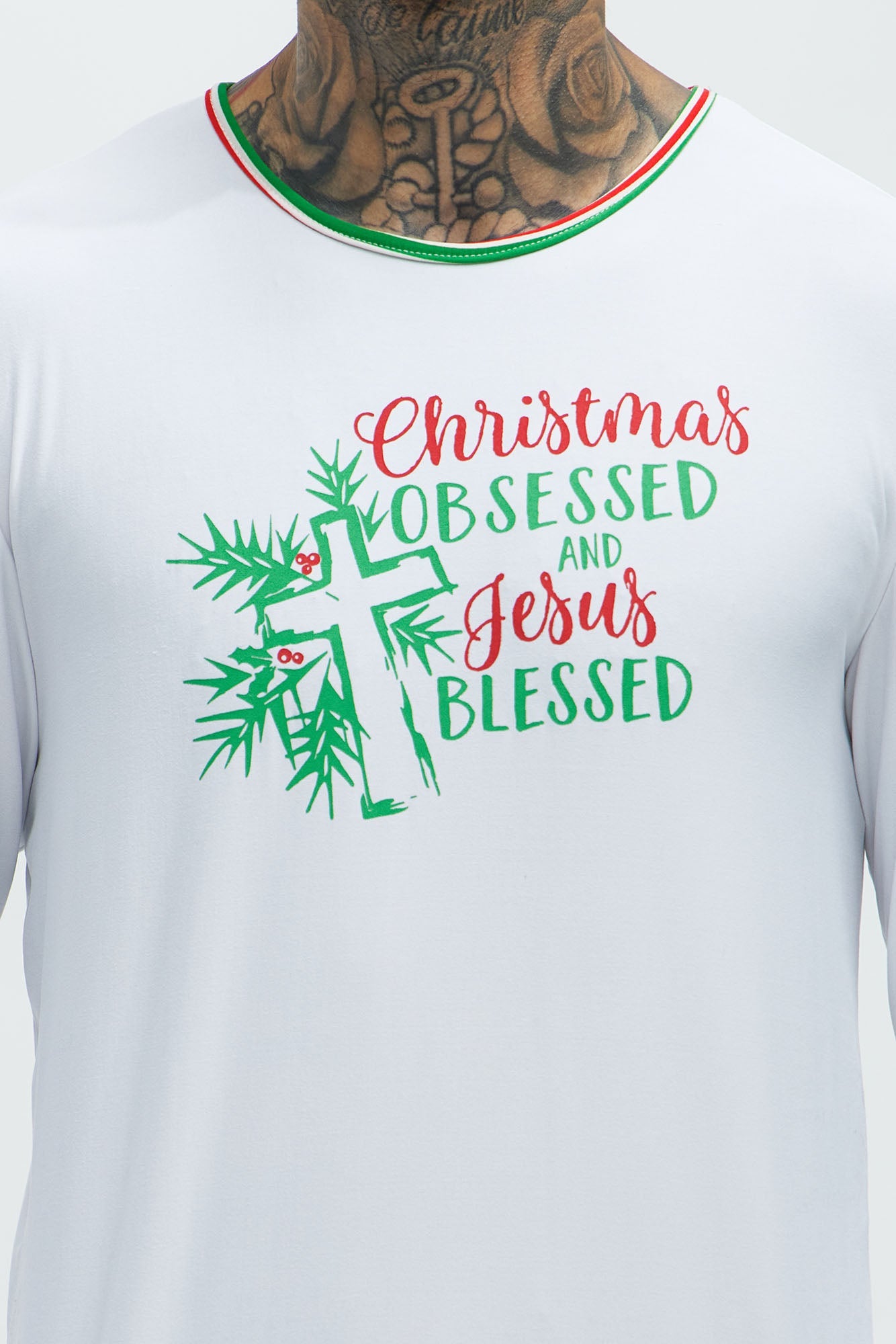 Reason For The Season Holiday PJ Set - White/combo