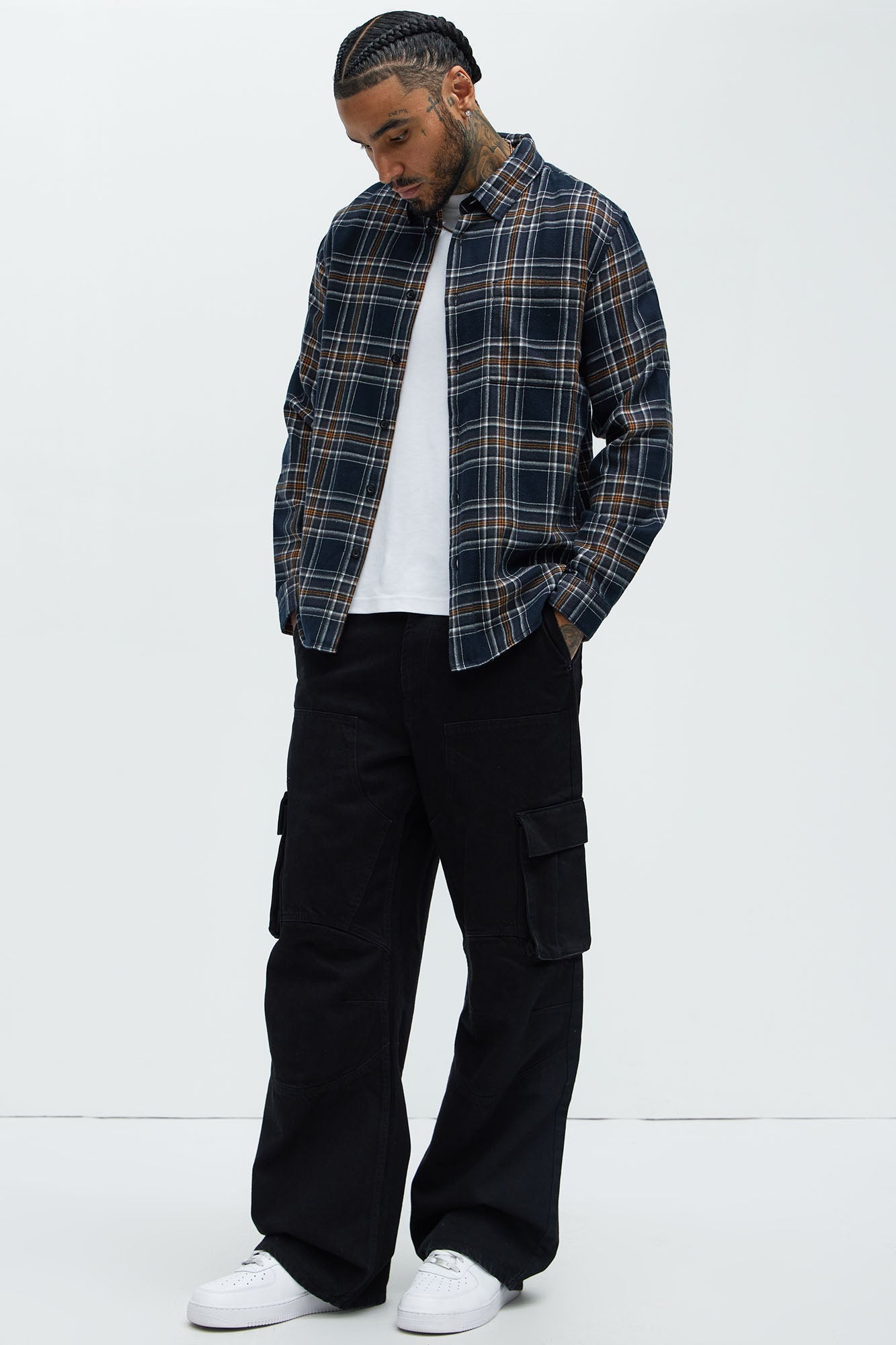 Mansen Flannel Shirt - Black/combo