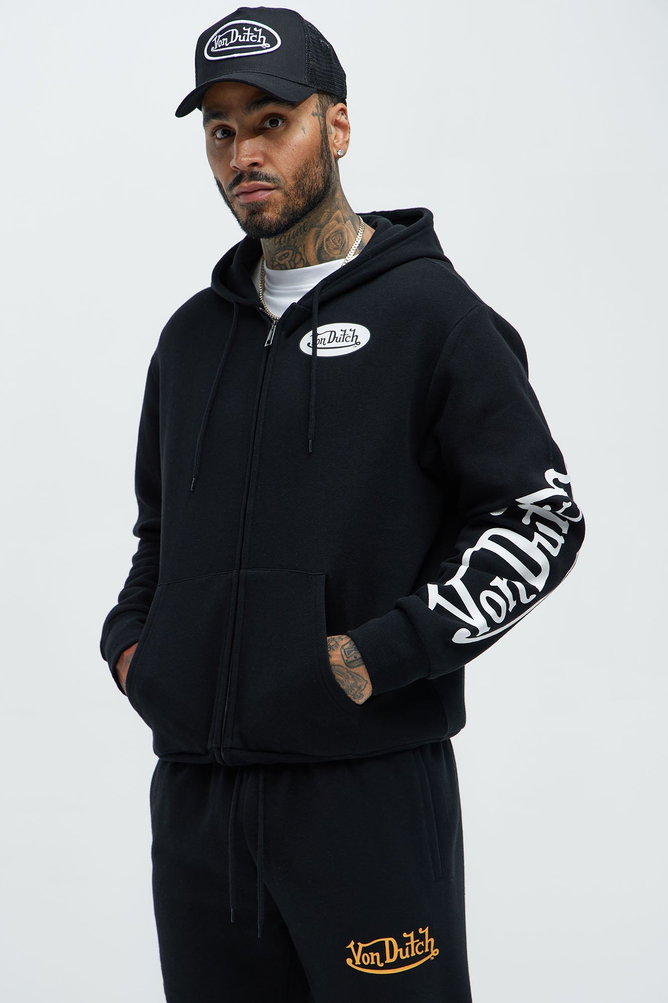 Von Dutch Gold Wings Hoodie - Black