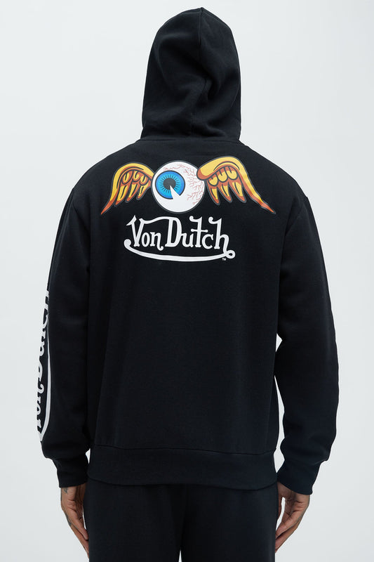 Von Dutch Gold Wings Hoodie - Black