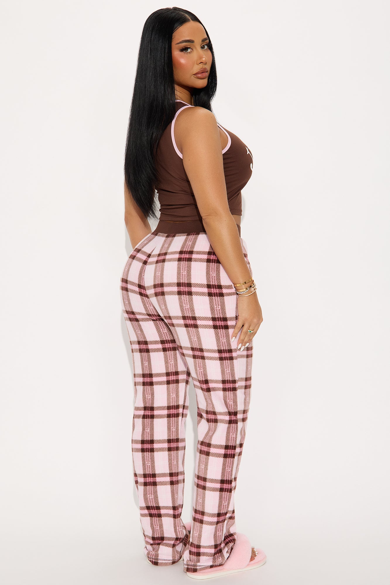 Von Dutch Tank PJ Fleece Boxer Pant Set - Chocolate/Combo