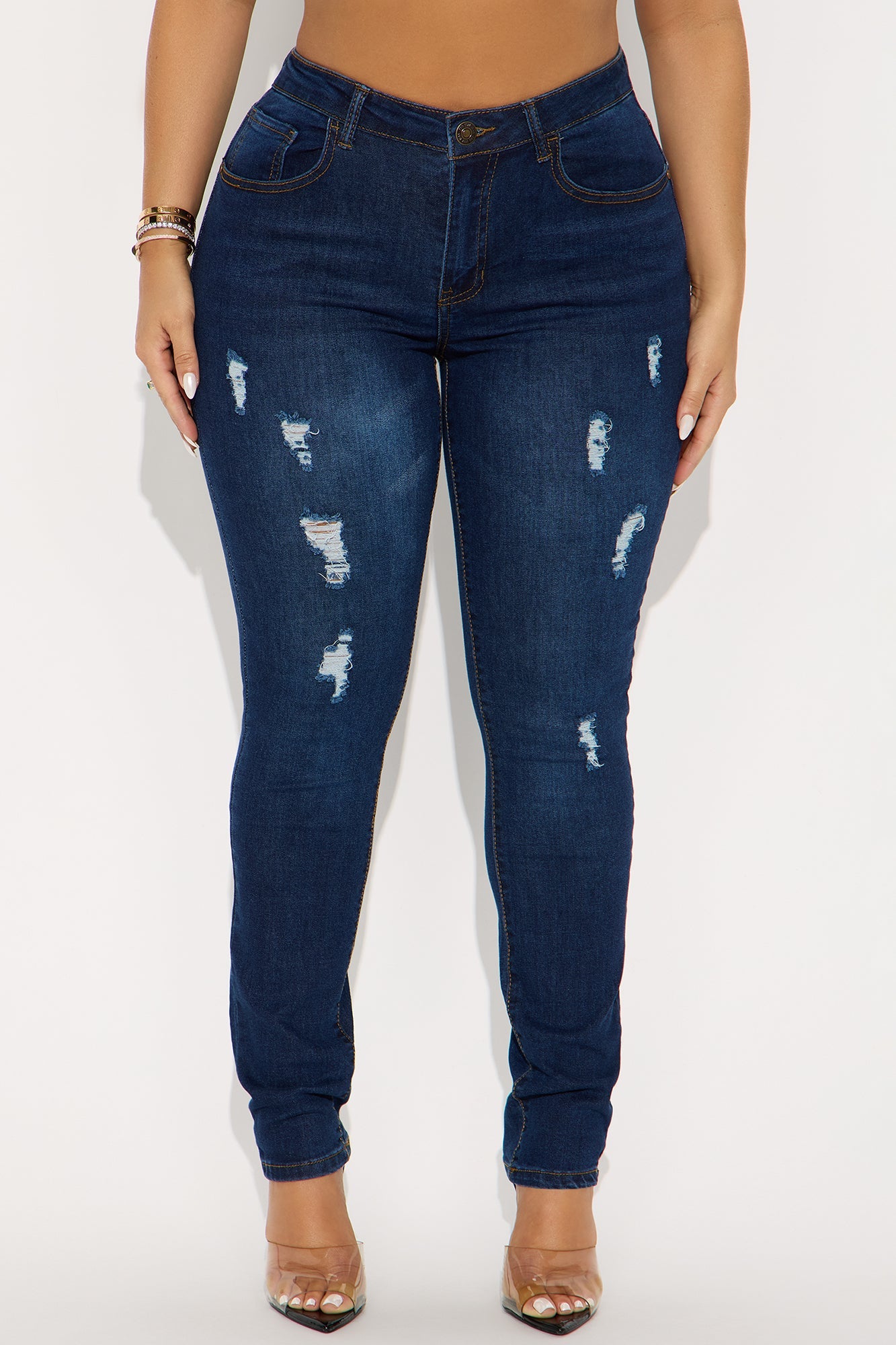 Mulholland Ripped Skinny Jeans - Dark Wash