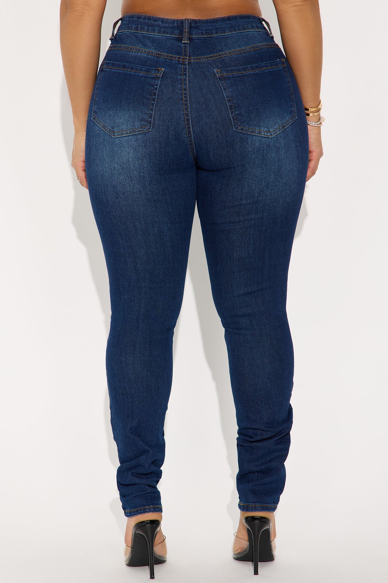 Sunset Blvd Ripped Skinny Jeans - Dark Wash