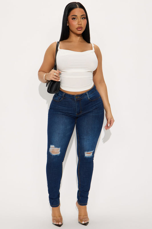 Beachwood Ripped Skinny Jeans - Dark Wash