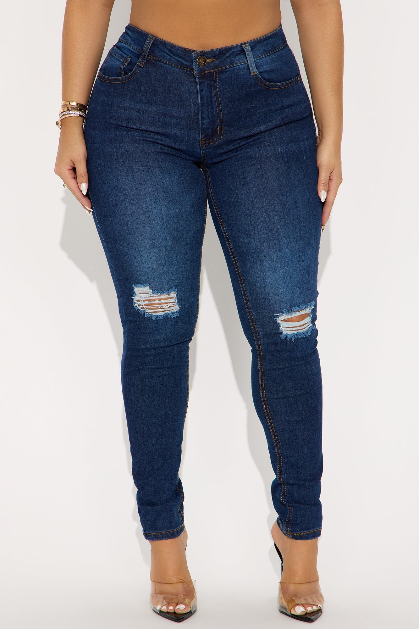 Beachwood Ripped Skinny Jeans - Dark Wash