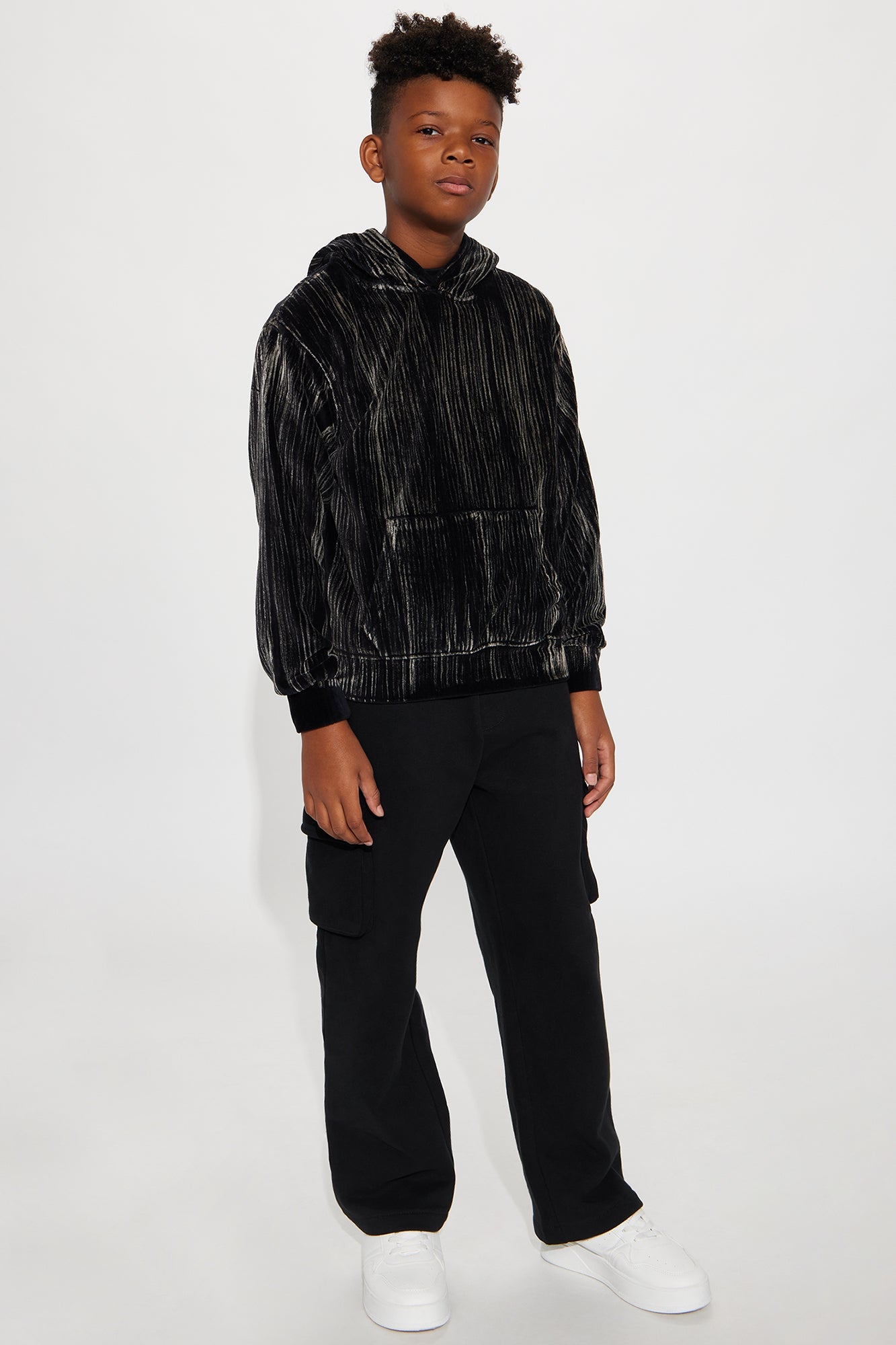 Mini Bleached Out Hoodie - Black Wash