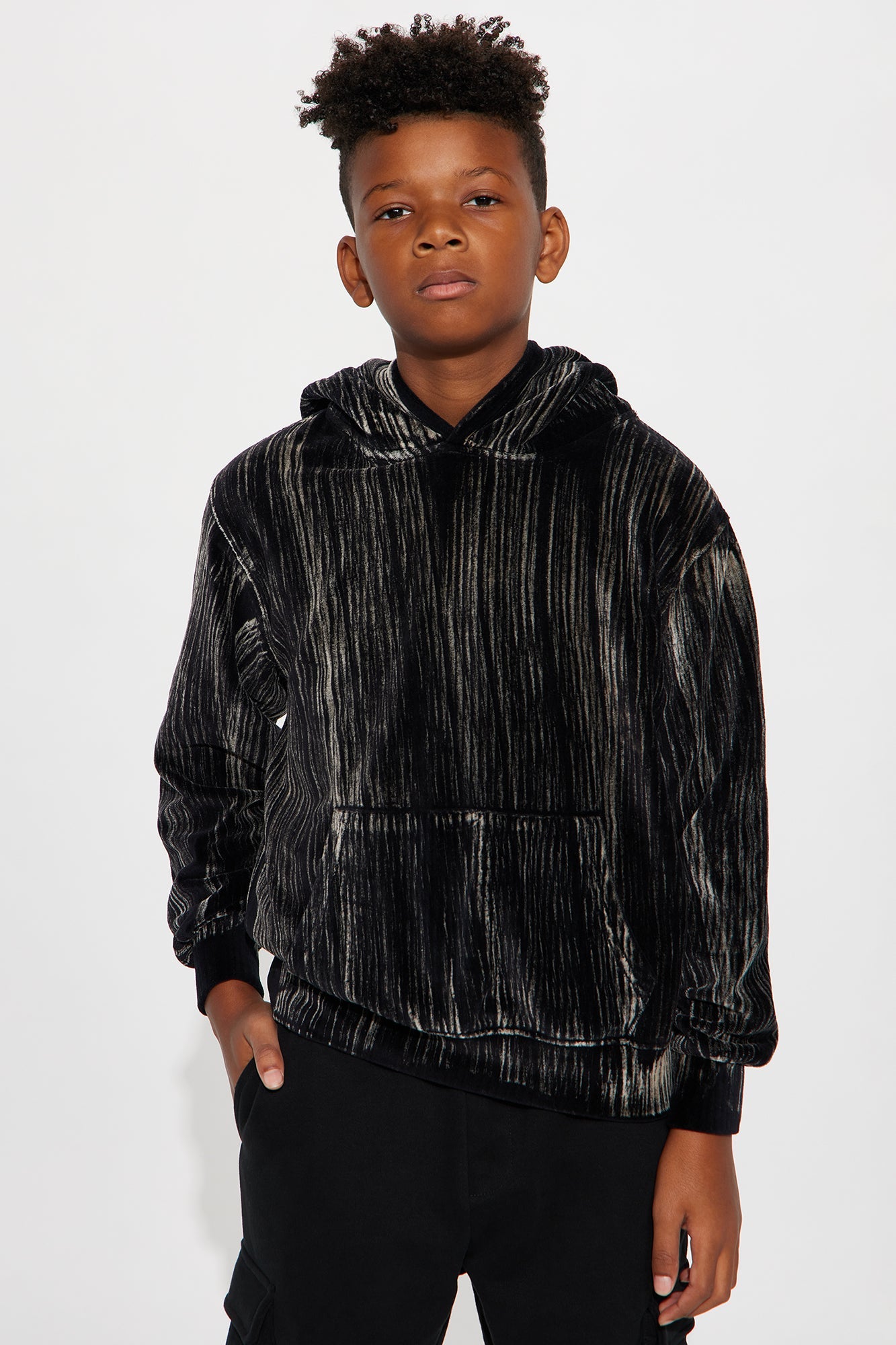 Mini Bleached Out Hoodie - Black Wash