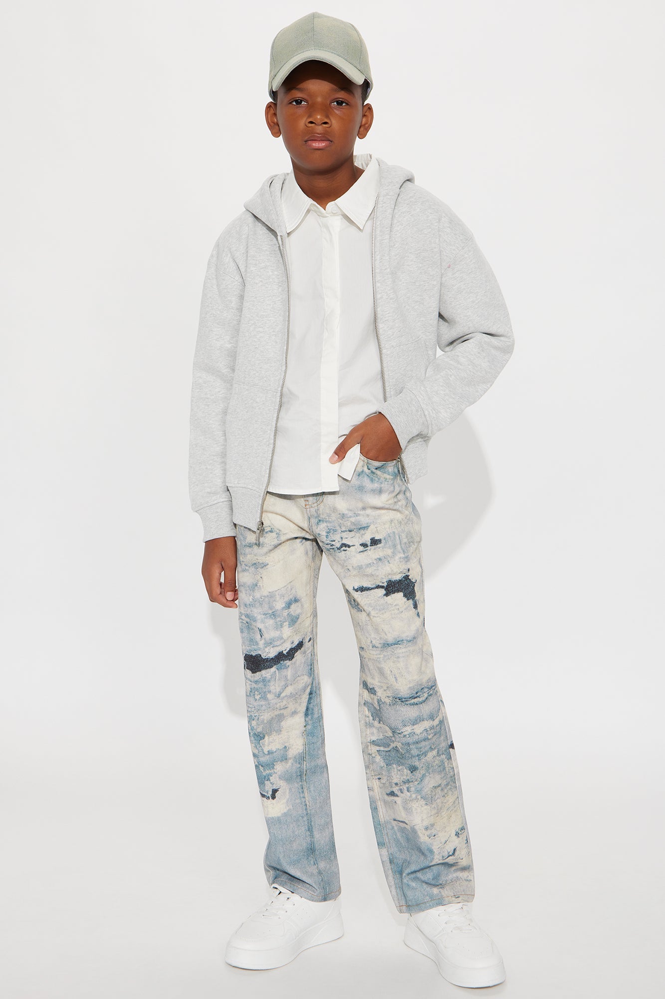 Mini Baggy Be Bad Printed Distressed Pant - Blue/combo