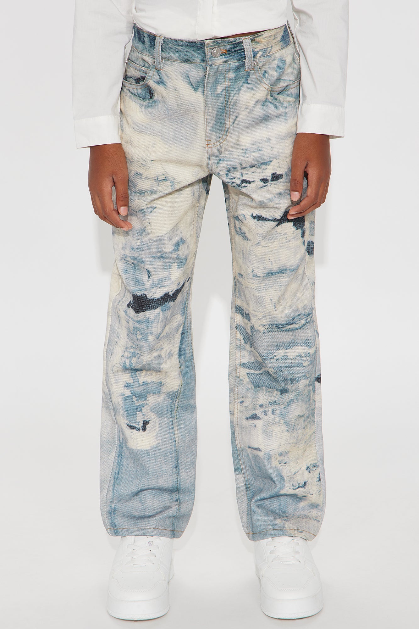 Mini Baggy Be Bad Printed Distressed Pant - Blue/combo