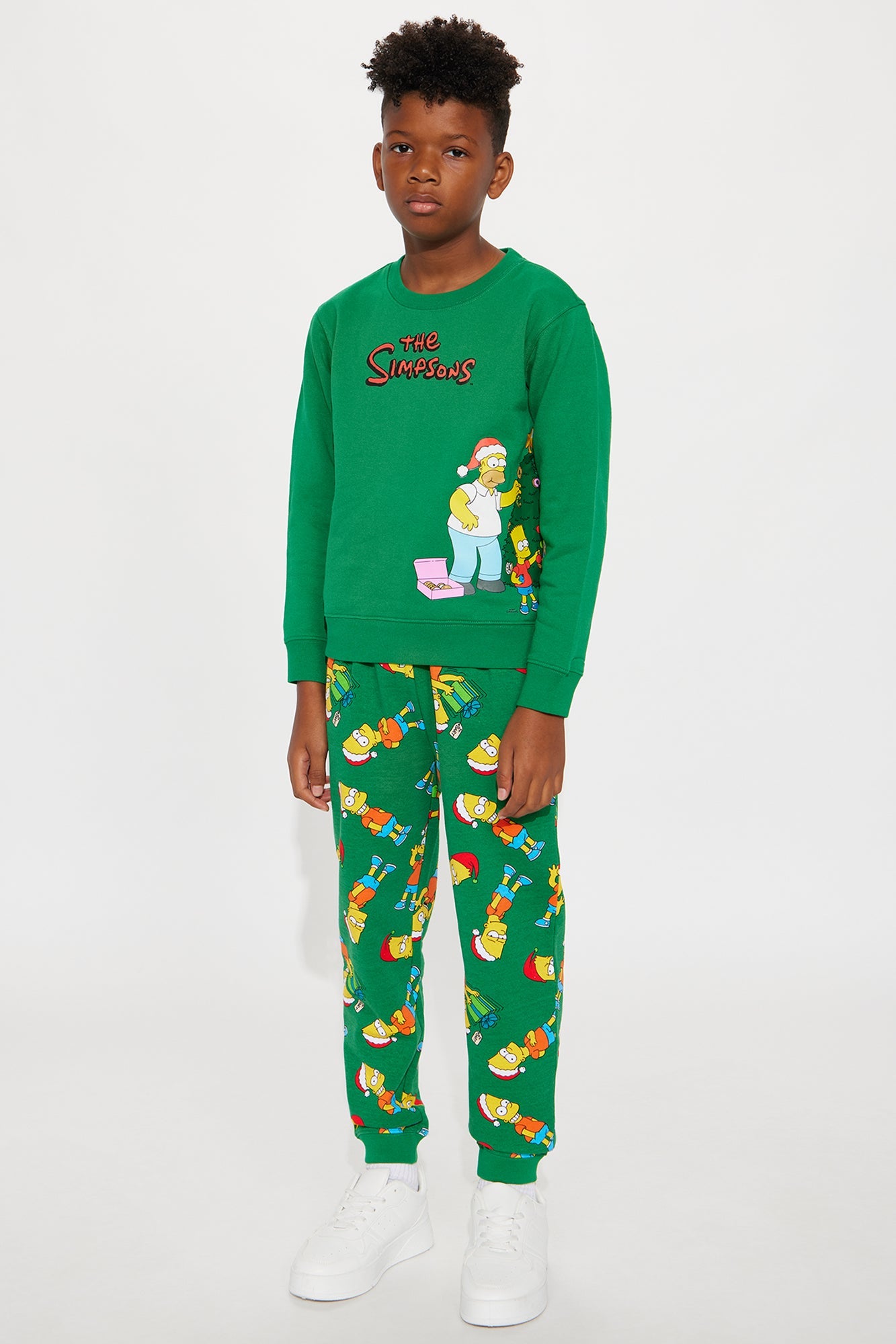 Mini The Simpsons Merry Christmas Jogger Pant Set - Green