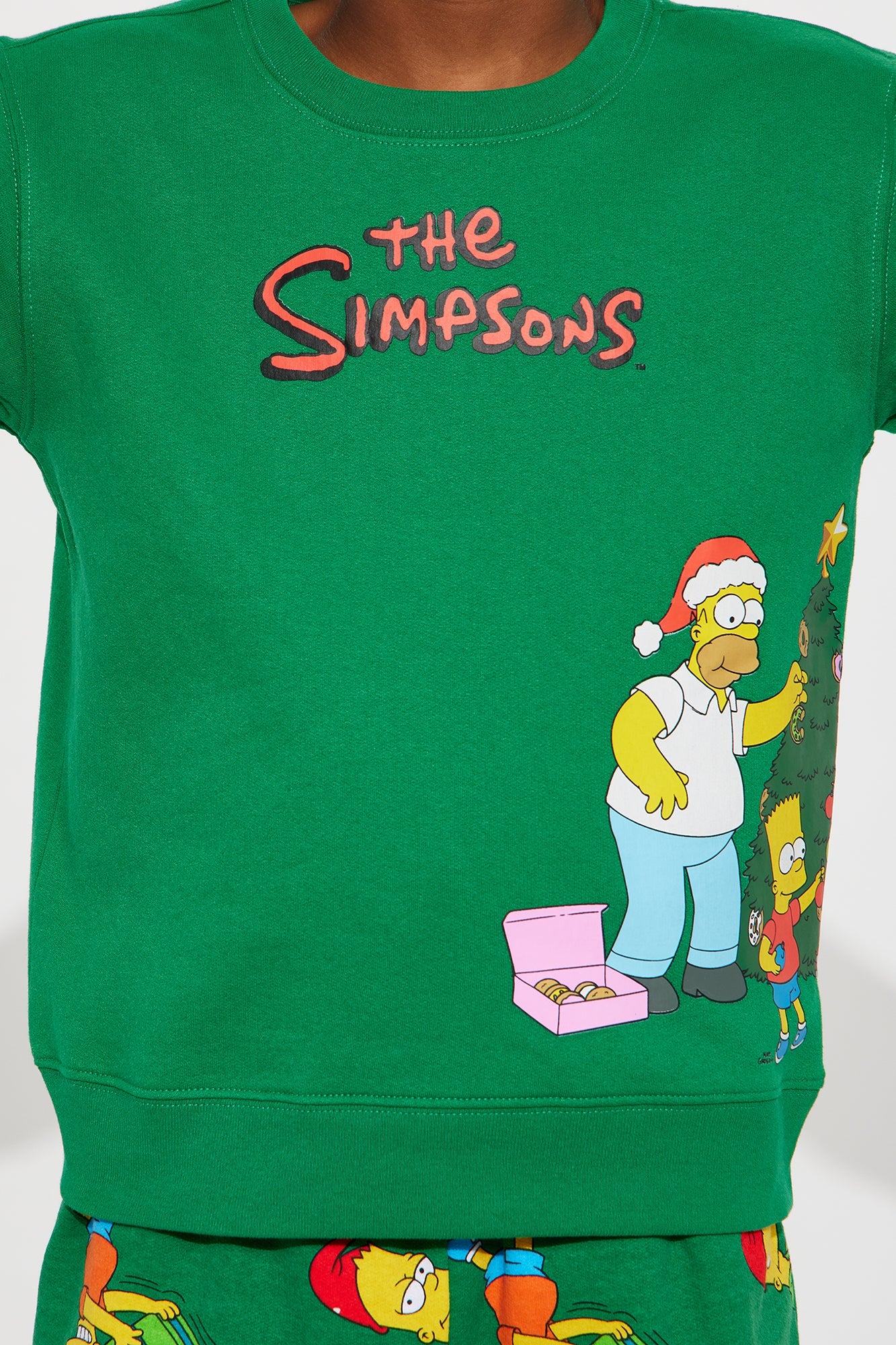 Mini The Simpsons Merry Christmas Jogger Pant Set - Green