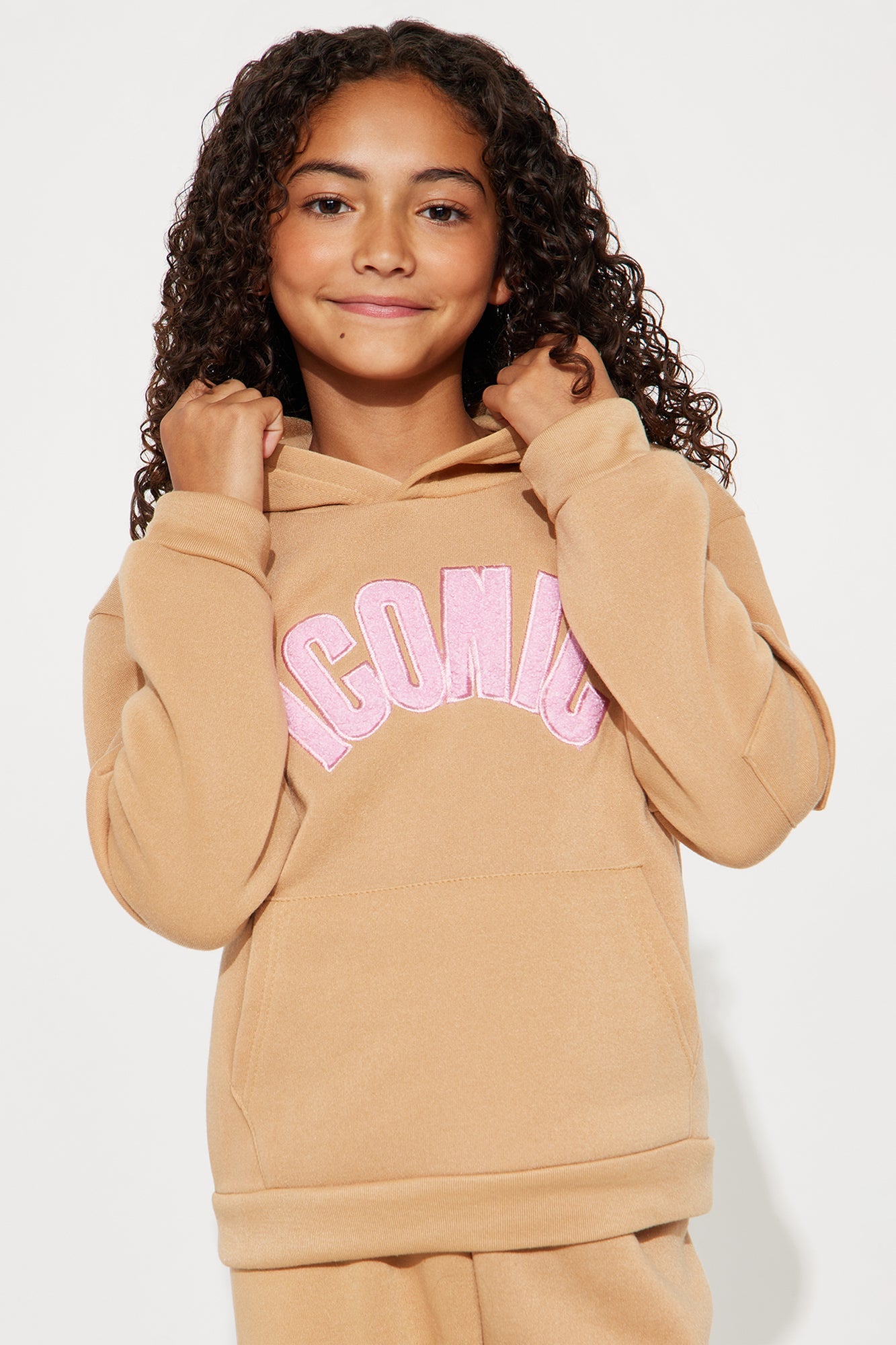 Mini Iconic Girl Cargo Jogger Pant Set - Khaki