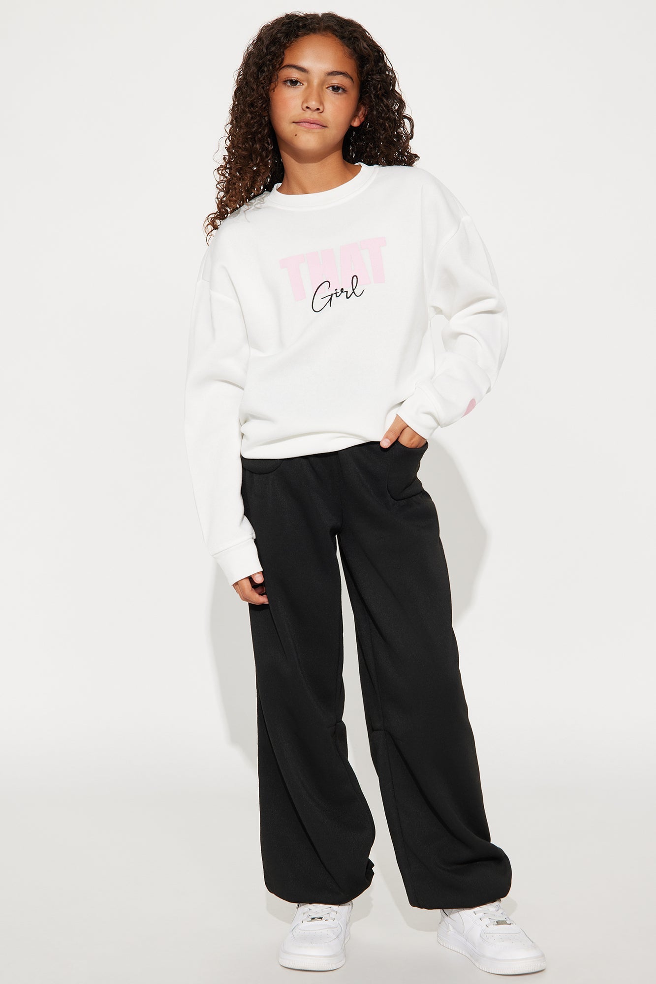 Mini Chillin For Life Wide Leg Pants - Black