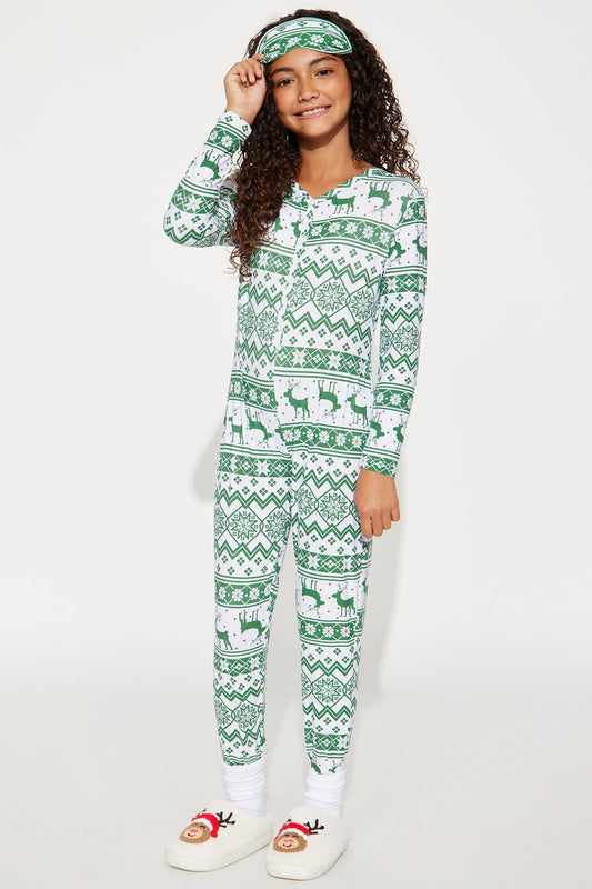 Mini Nice List Jumpsuit Onesie - Green/combo