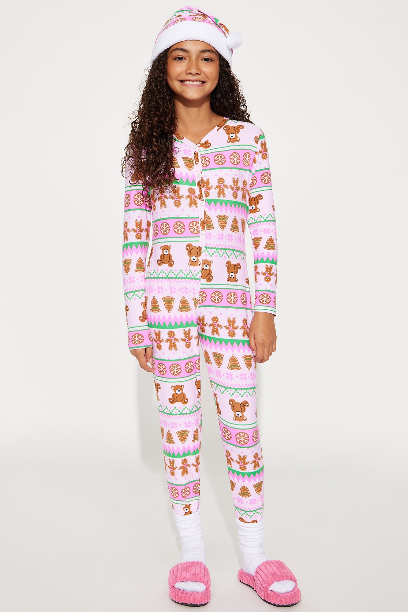 Mini Christmas Cutie 2 Piece Jumpsuit Onesie Set - Pink/combo