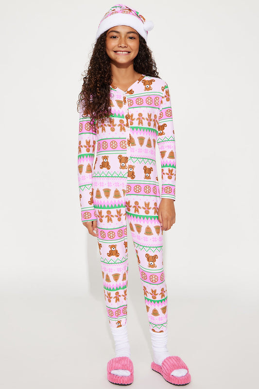 Mini Christmas Cutie 2 Piece Jumpsuit Onesie Set - Pink/combo
