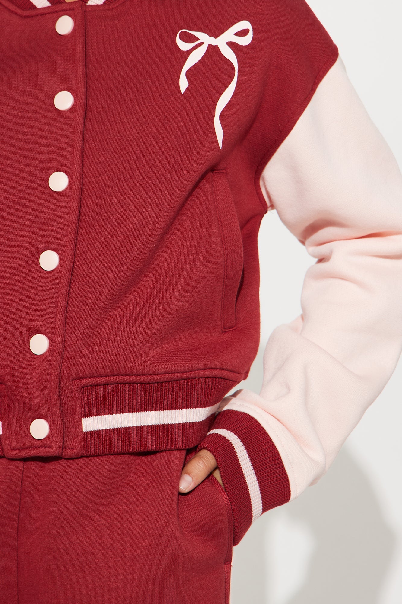 Mini Pretty Vibes Wide Leg Pant Set - Burgundy