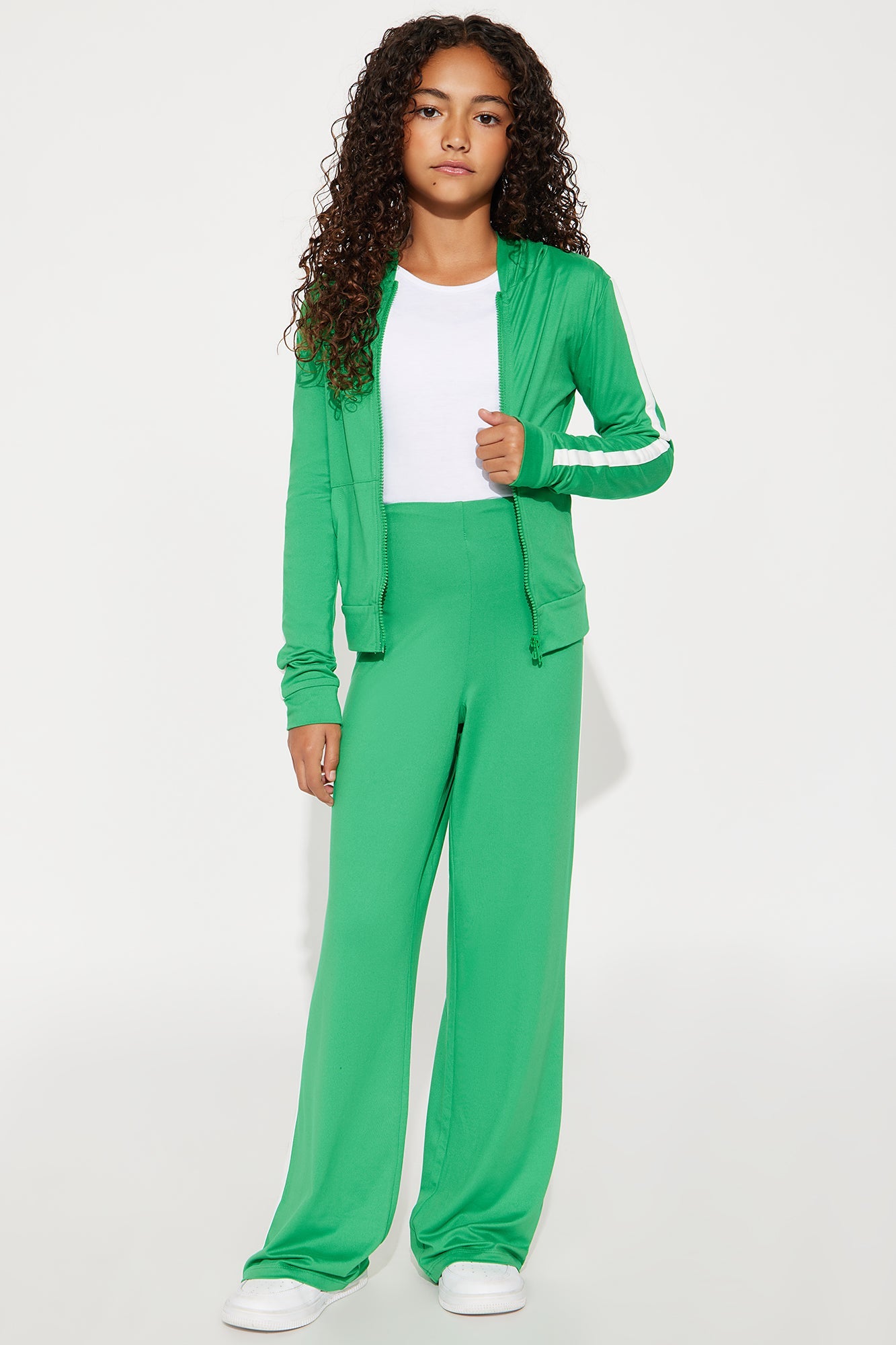 Mini Tennis Courts Wide Leg Pant Set - Kelly Green