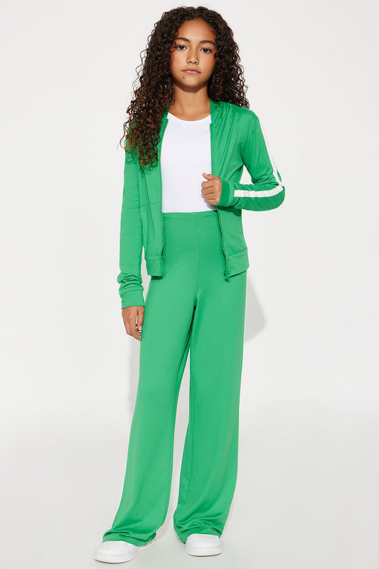 Mini Tennis Courts Wide Leg Pant Set - Kelly Green