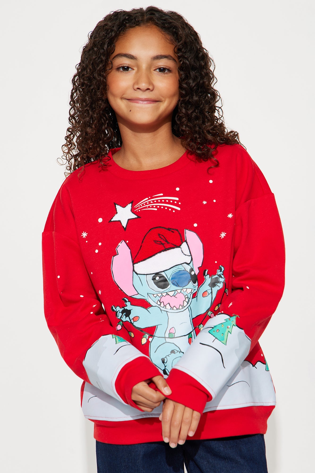 Mini Stitch Playing In The Snow Sweater - Red