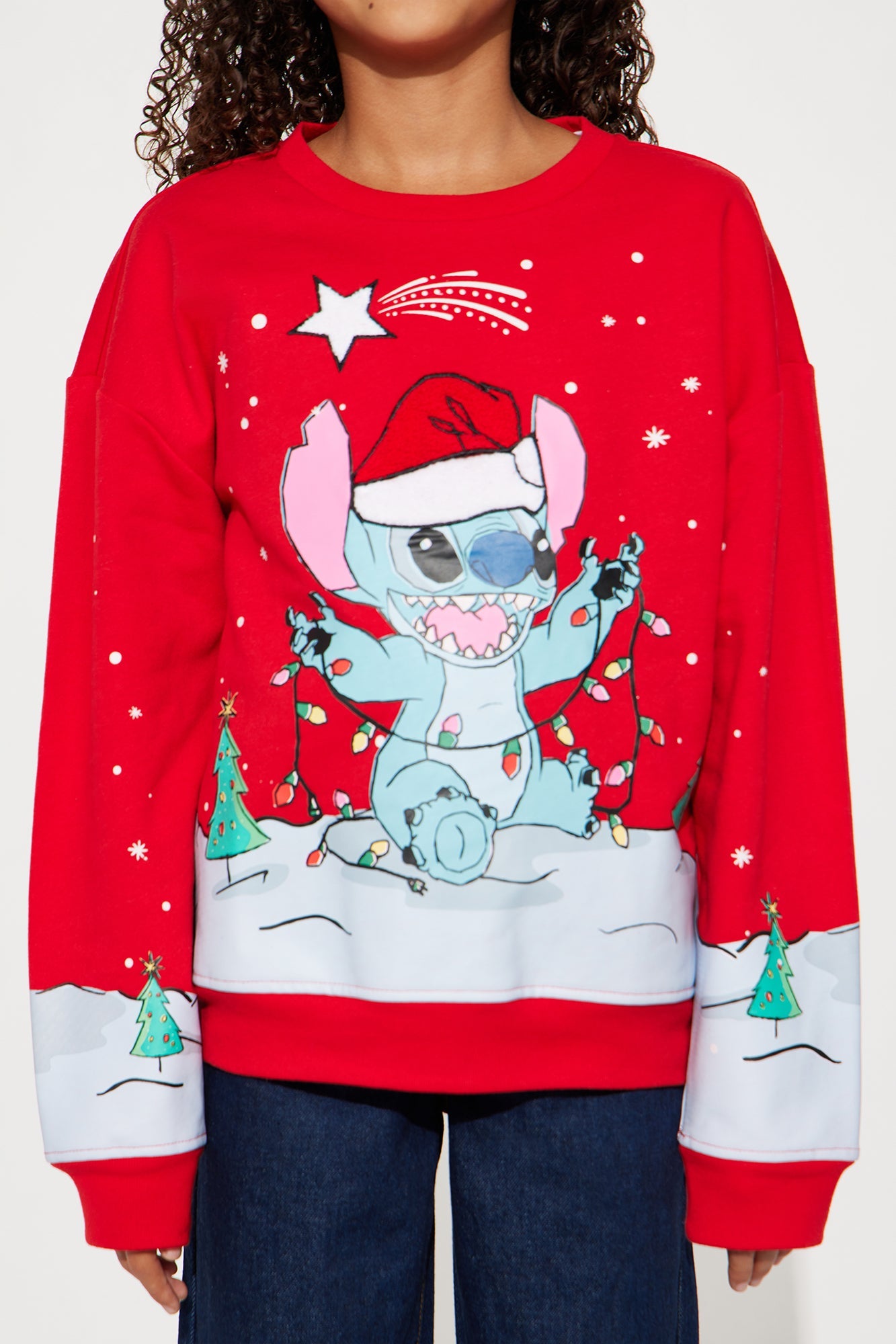 Mini Stitch Playing In The Snow Sweater - Red