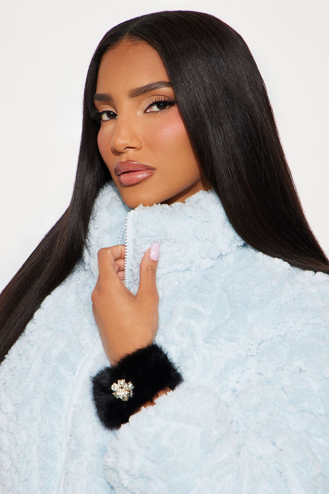 Normal Girl Faux Fur Cuff Bracelet - Black