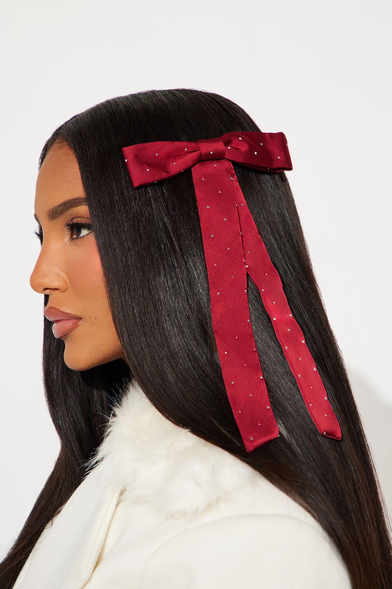Time To Sparkle Bow Hair Clip - Red