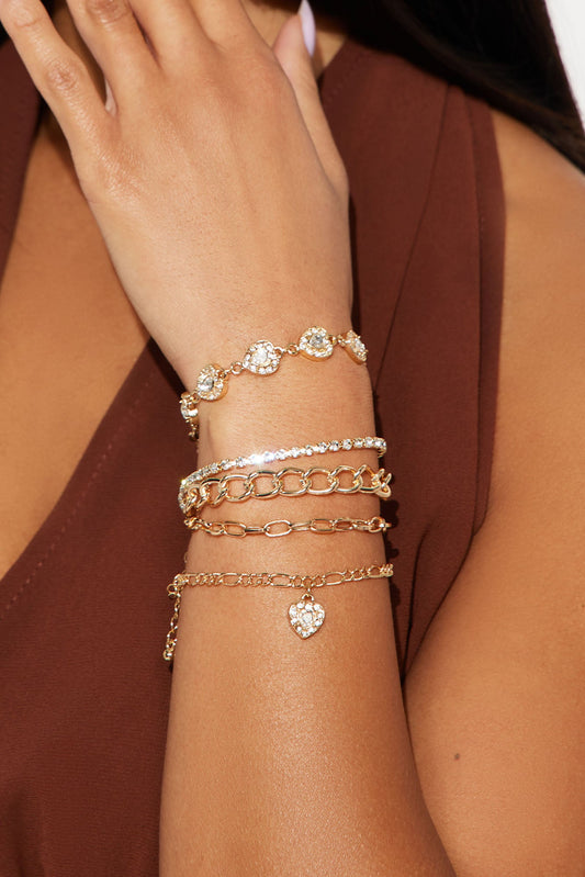 Love Or Lust 5 Piece Bracelet Set - Gold