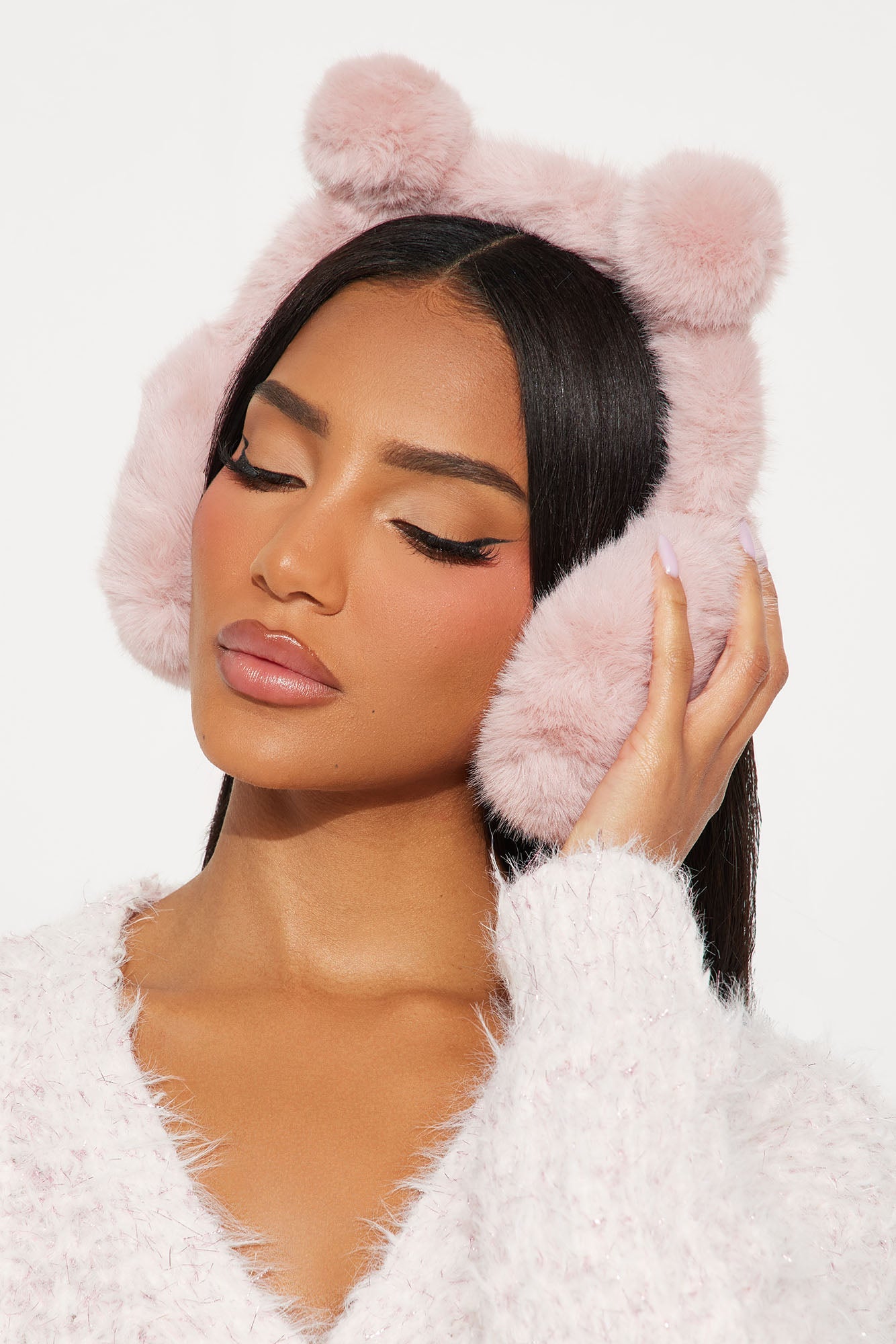 Beary Cold Faux Fur Earmuffs - Pink