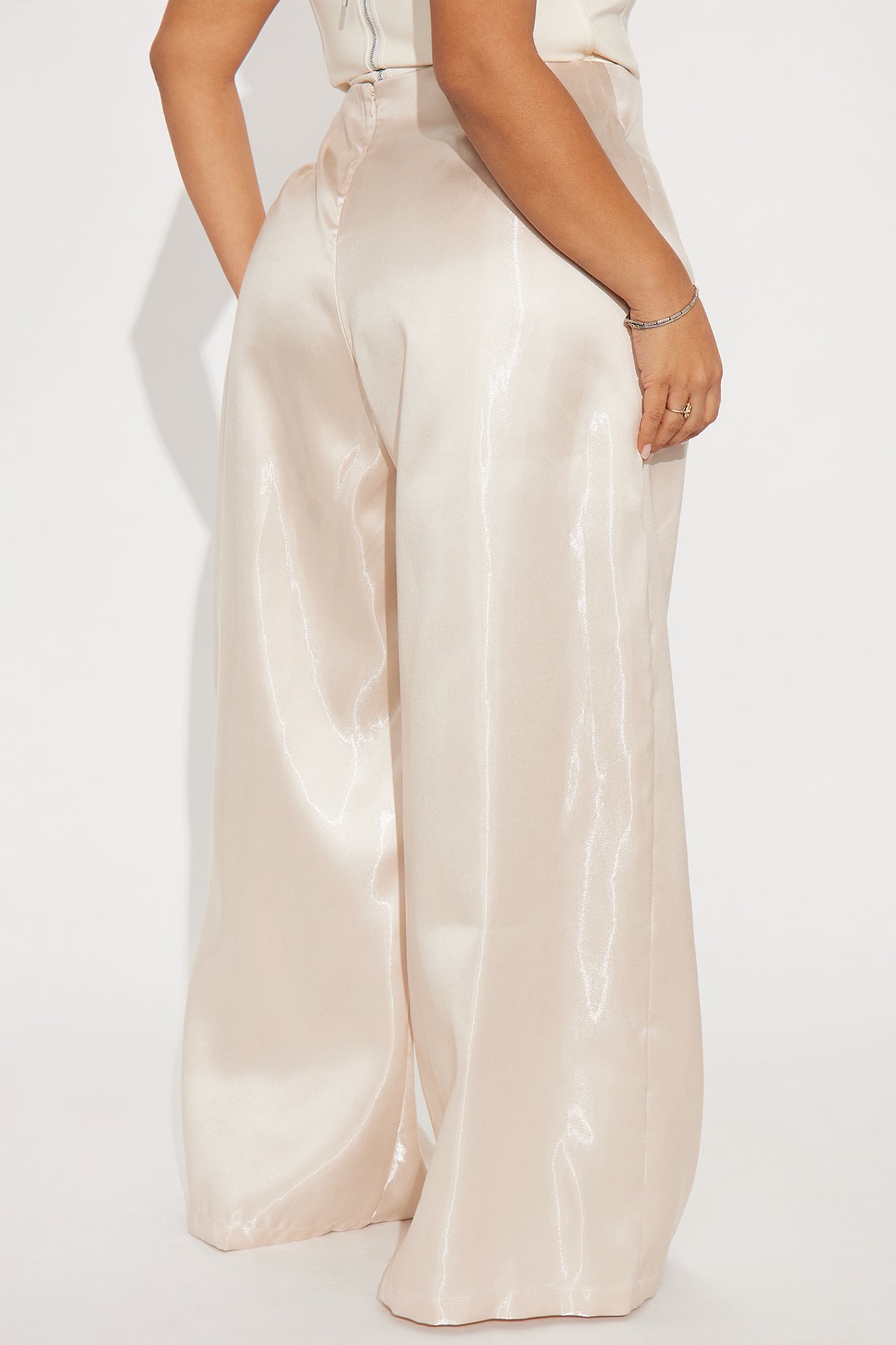 Rosey High Rise Wide Leg Pant 33″ - Champagne