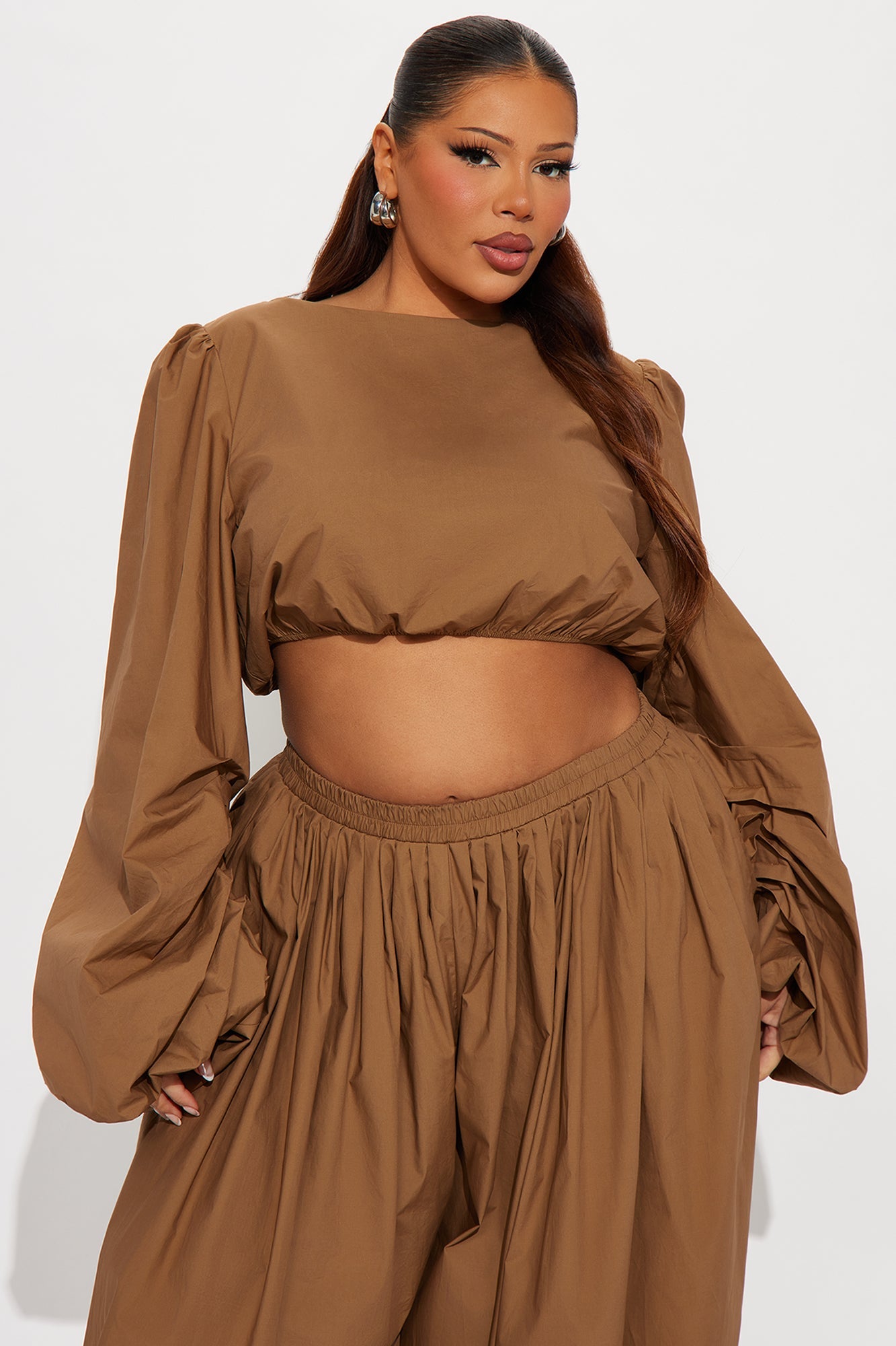 On Cloud Fine Balloon Pant Set - Mocha