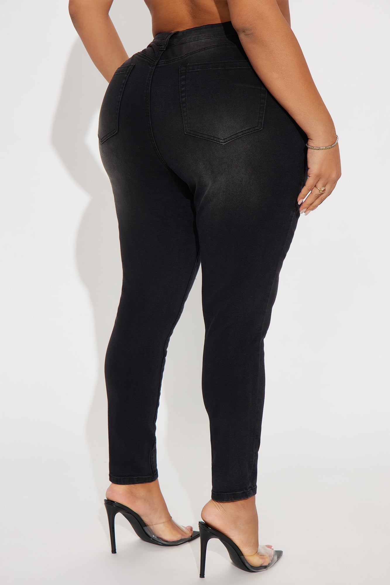 High Drive Ripped Skinny Jeans - Black Wash