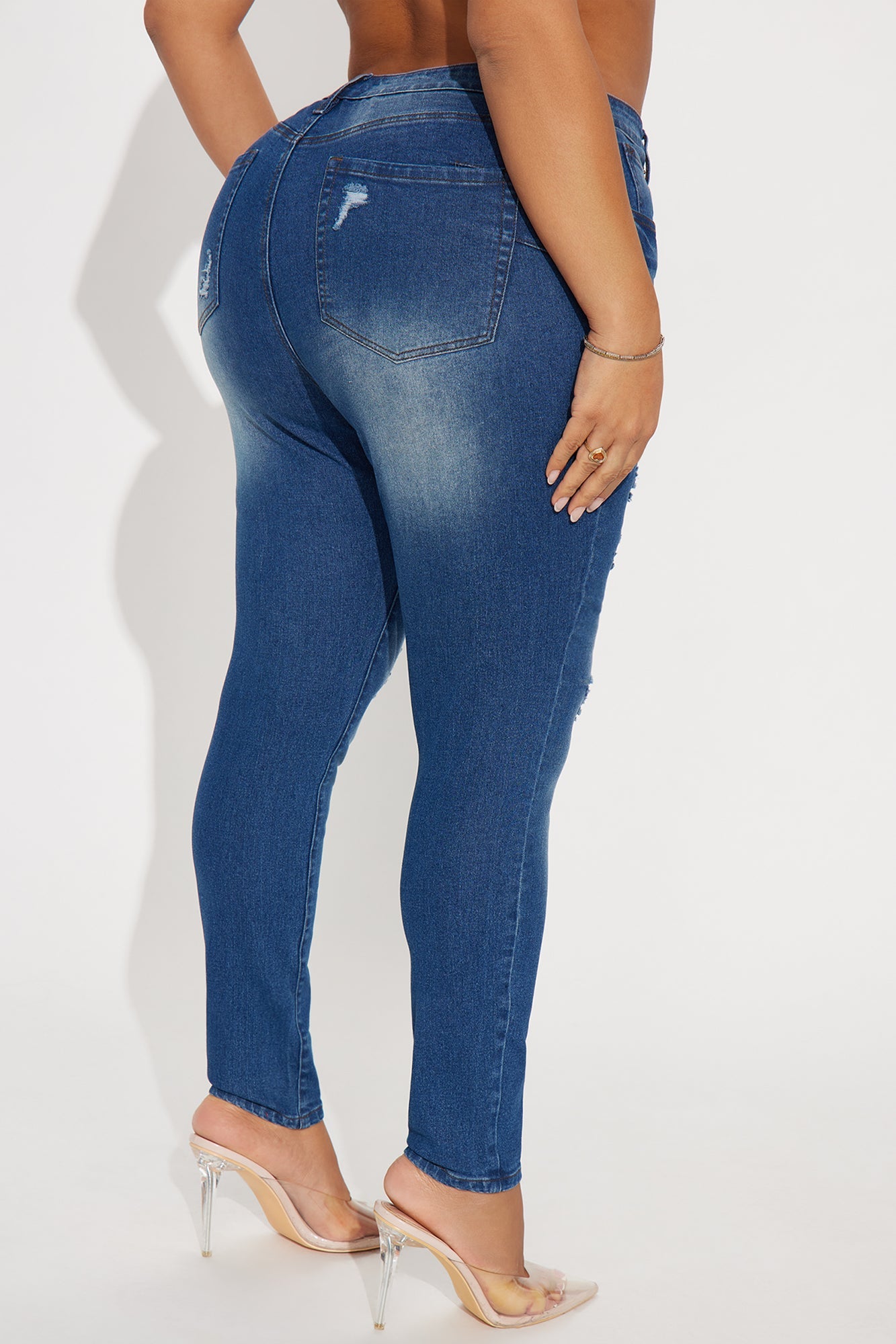 High Drive Ripped Skinny Jeans - Dark Wash