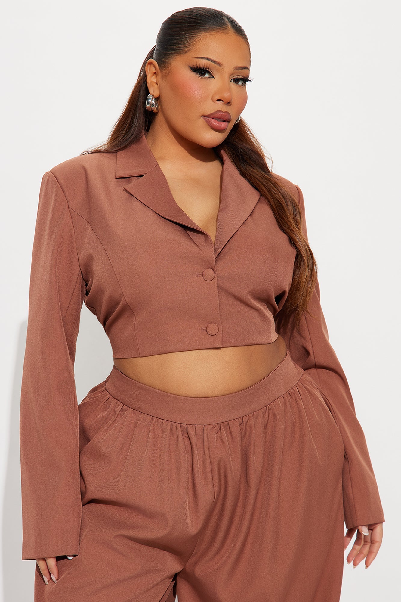 Bianka Blazer Balloon Pant Set - Rust