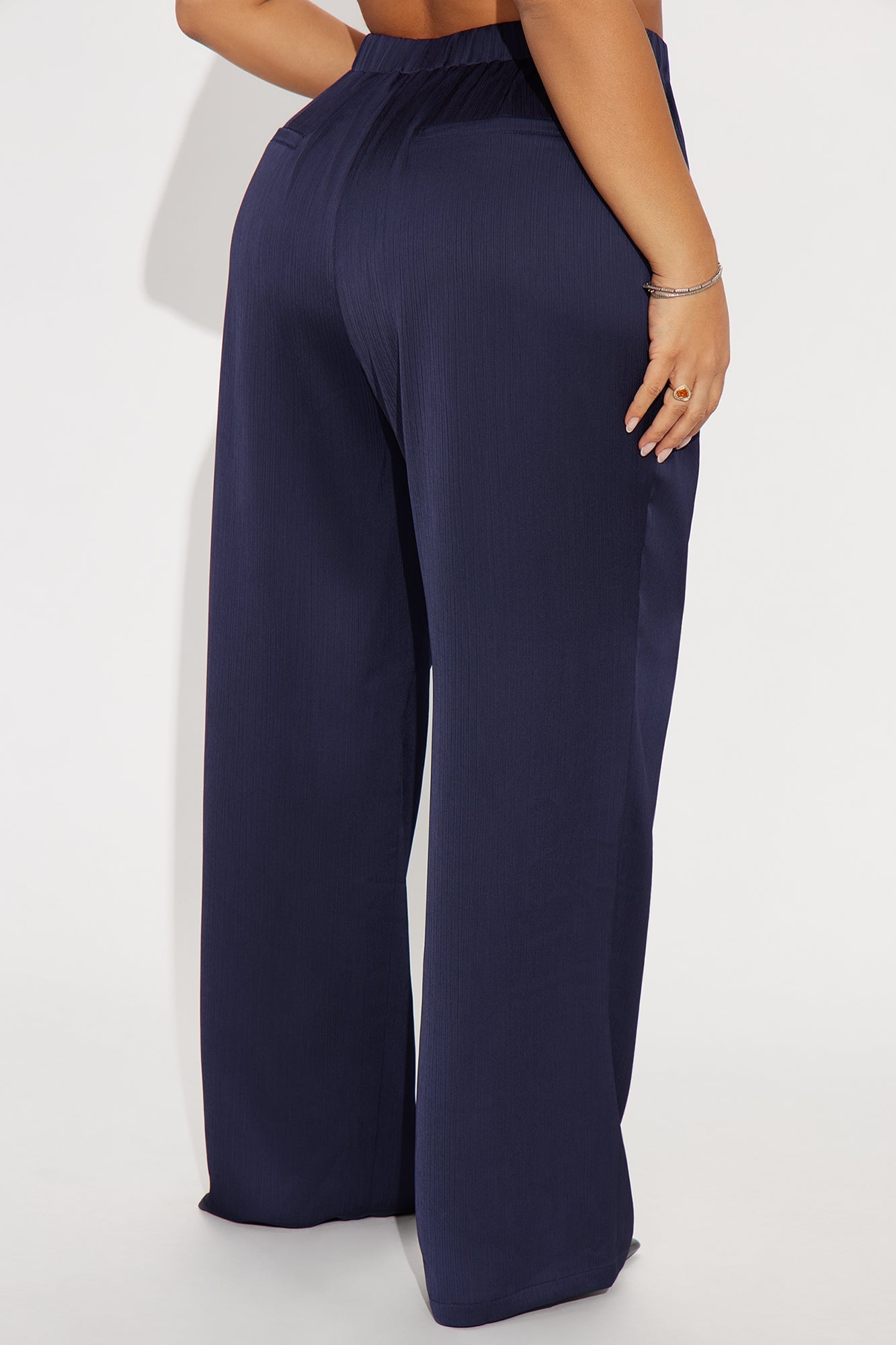 Daphina Satin Pull On Pant - Navy