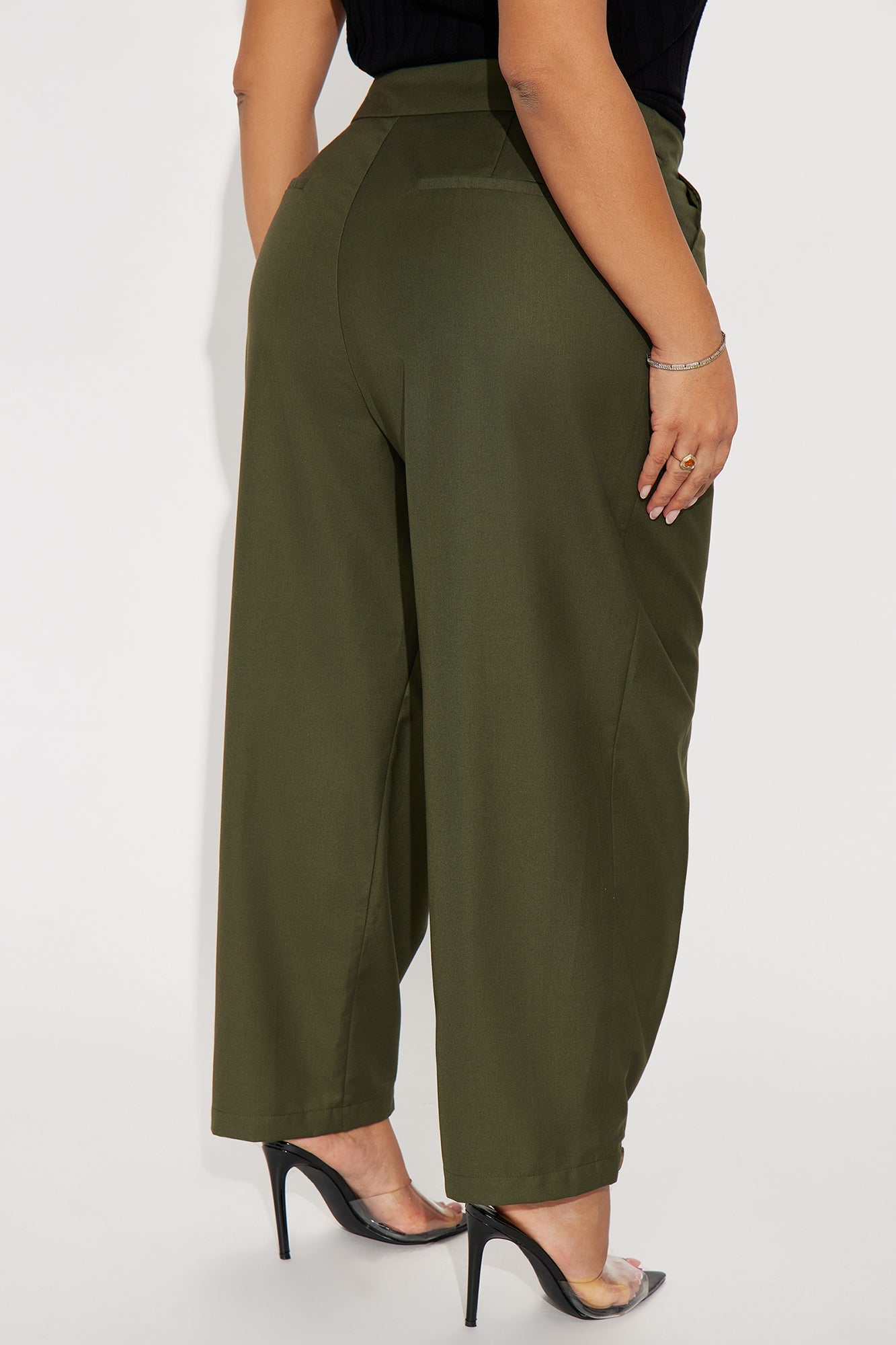Business Only Balloon Leg Trousers - Olive