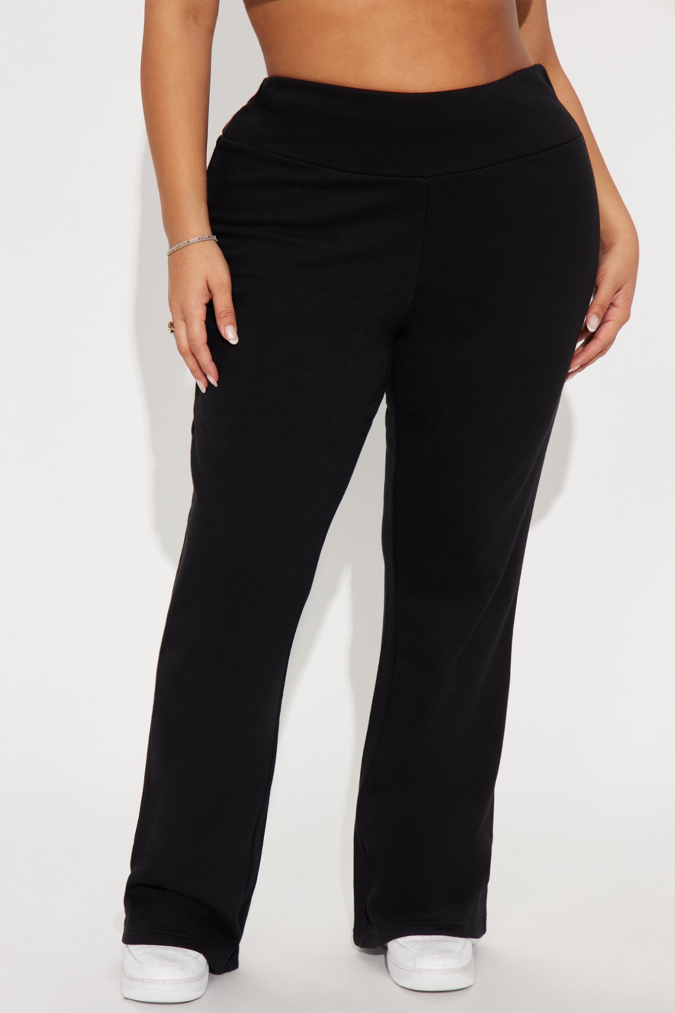 Tina Wide Waist Pull On Lounge Flare Pant - Black
