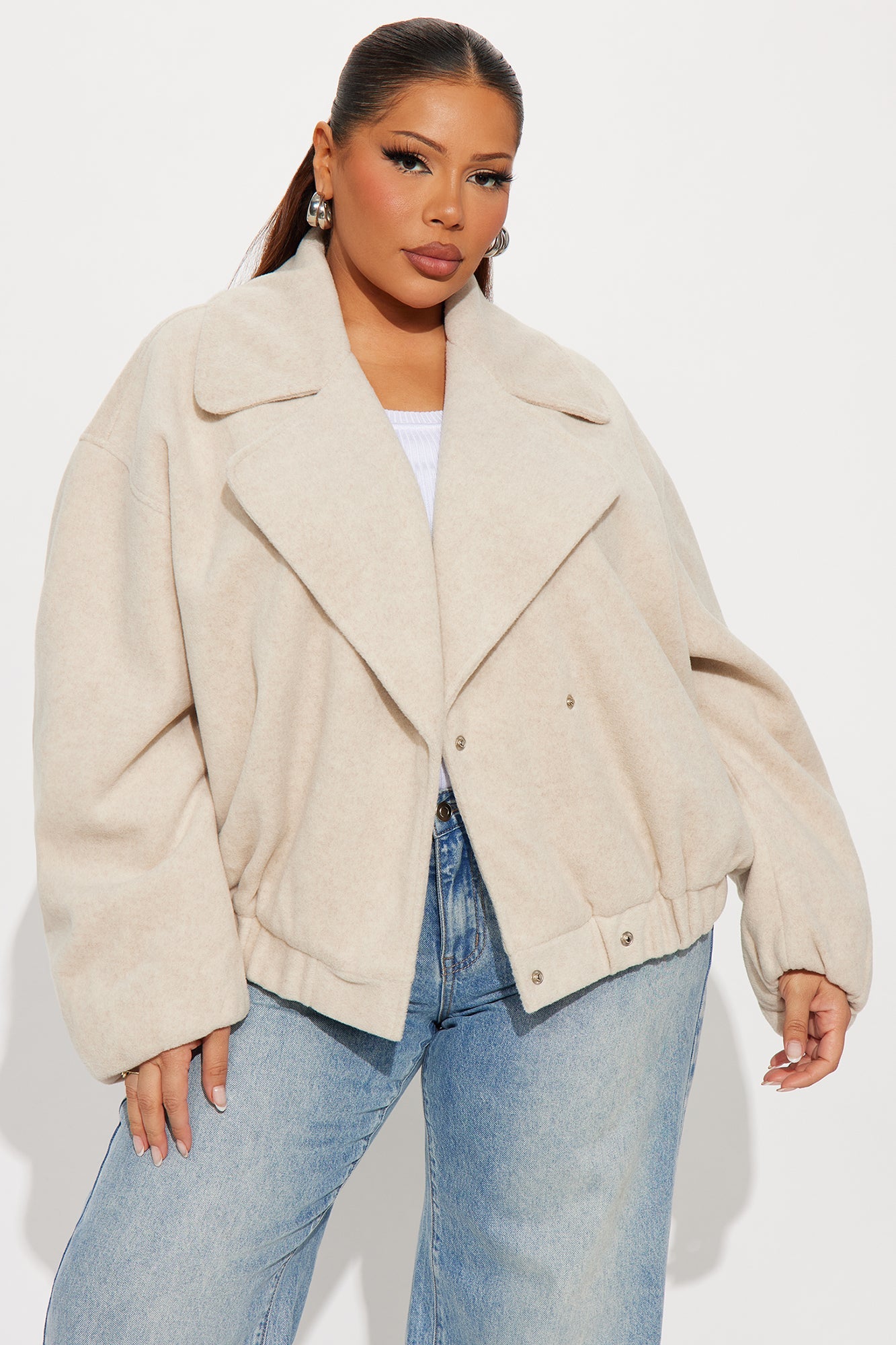 Oaklynn Oversized Slouch Coat - Oatmeal