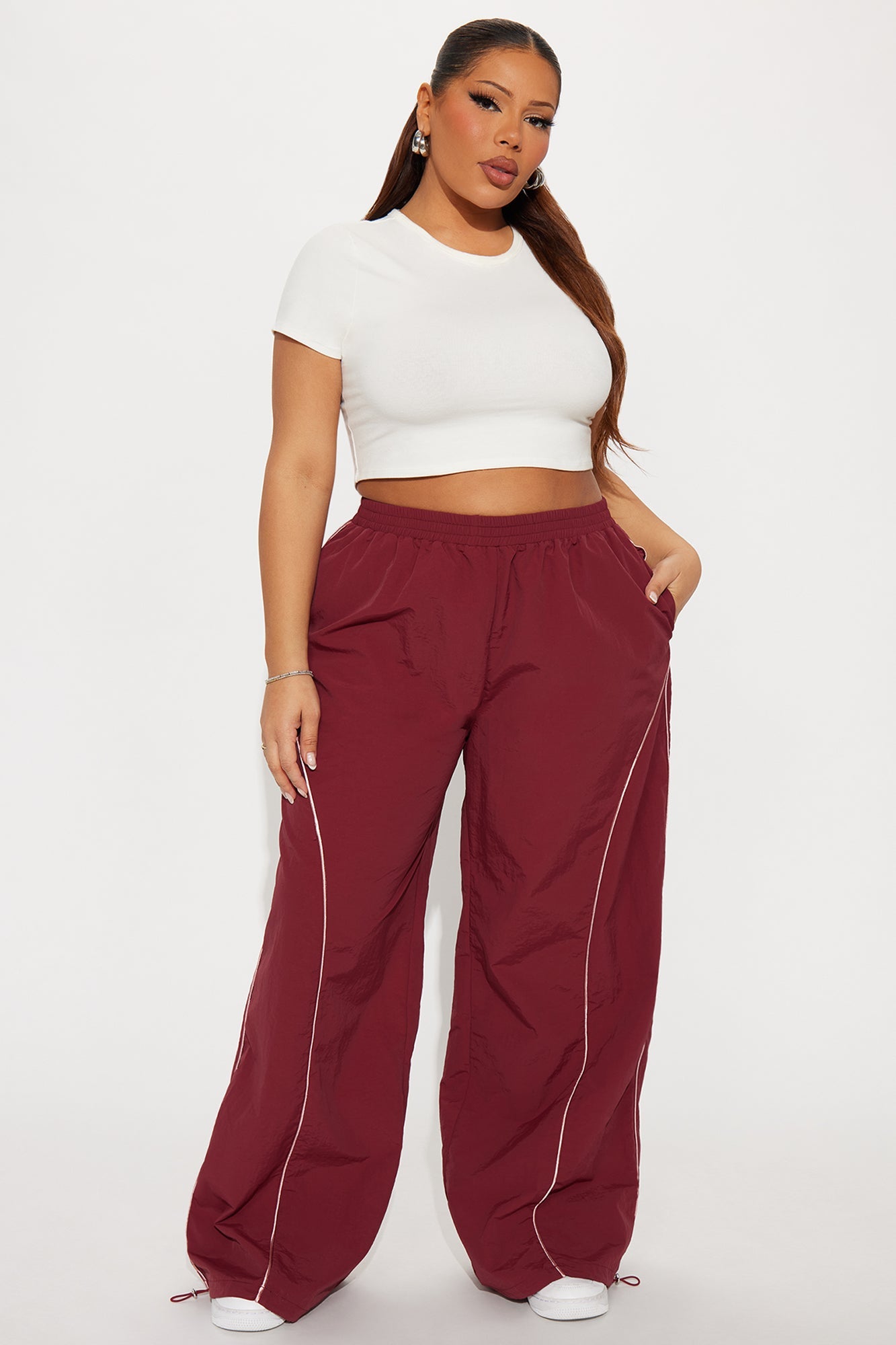 Precise Movement Windbreaker Track Pant - Burgundy/combo