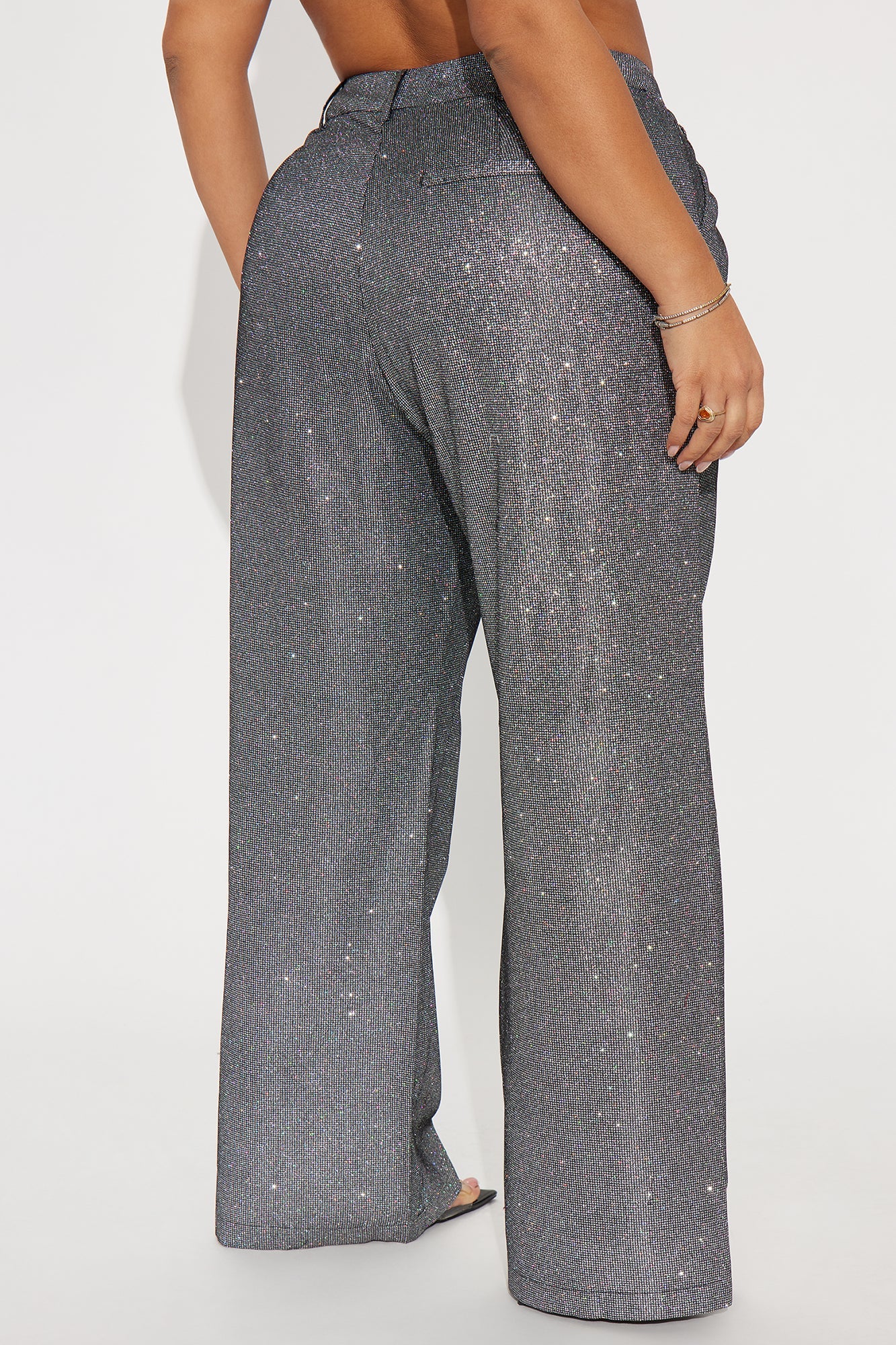 Starstruck Metallic Wide Leg Trouser 32″ - Silver