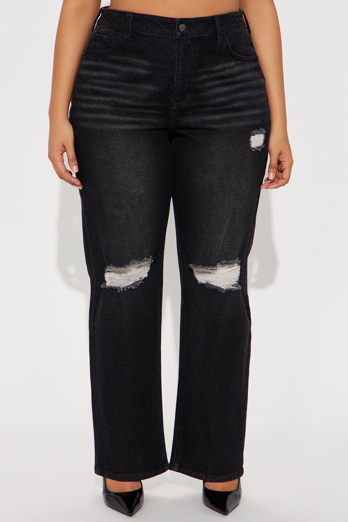 London Nights High Rise Straight Leg Jean - Black Wash