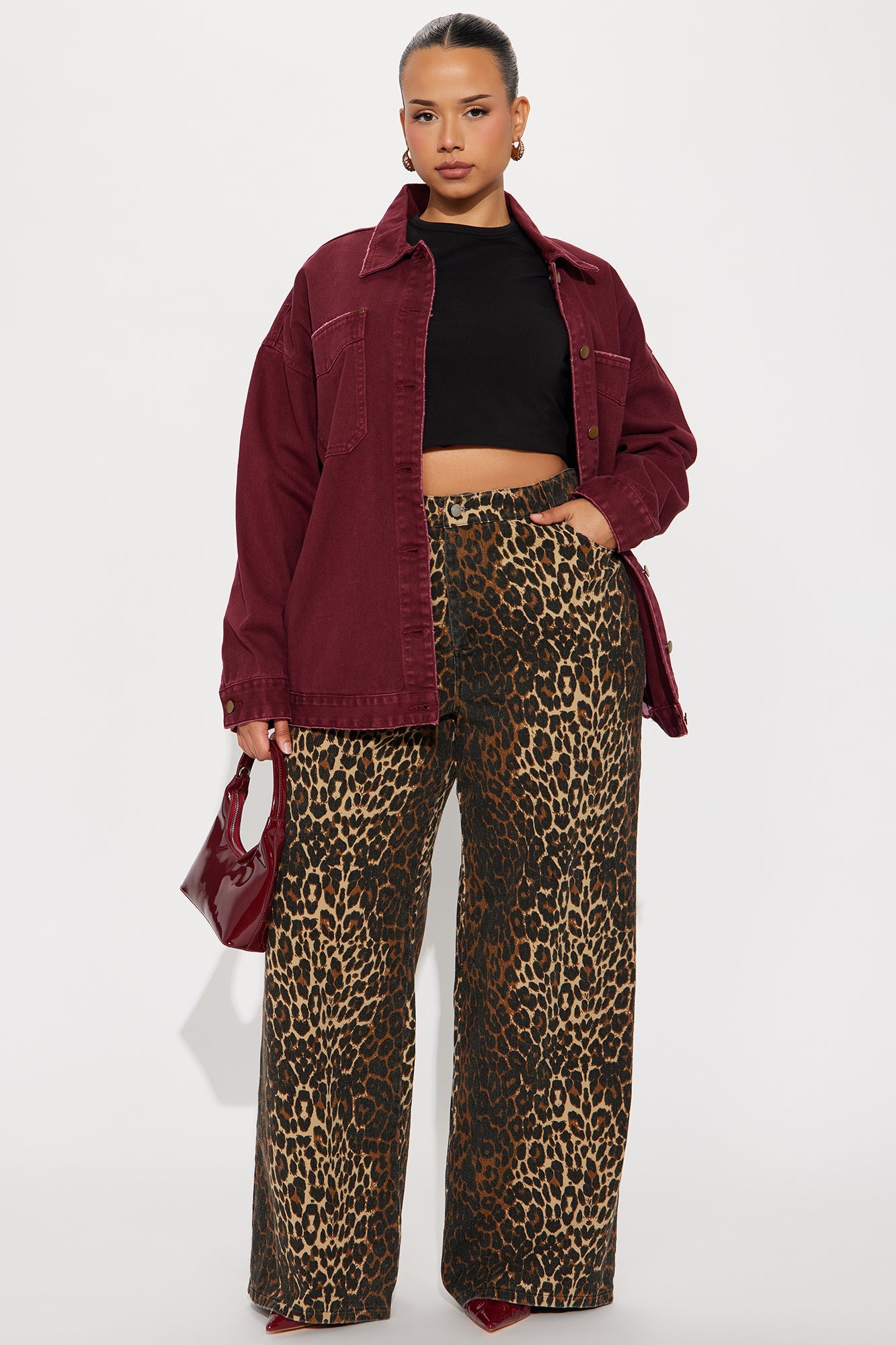 Put A Bow On It Leopard Print Pants 33″ - Leopard