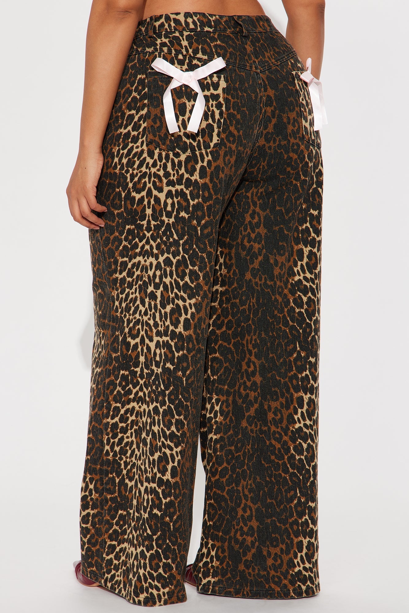 Put A Bow On It Leopard Print Pants 33″ - Leopard