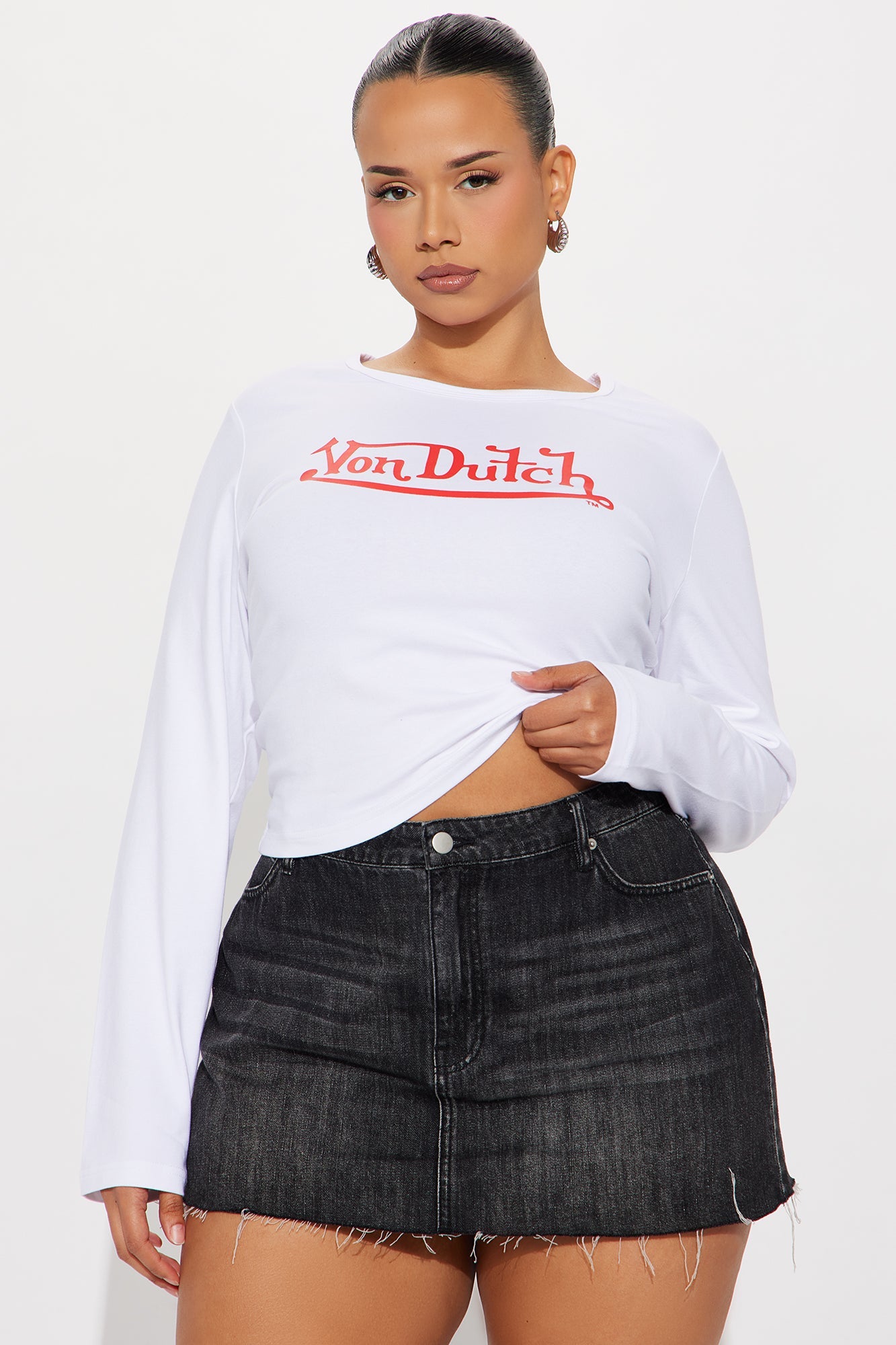 Von Dutch Long Sleeve Baby Tee - White