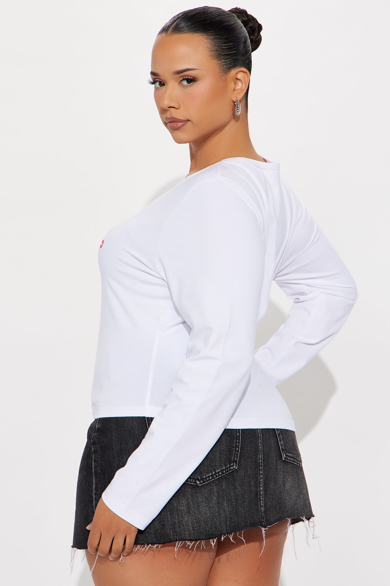 Von Dutch Long Sleeve Baby Tee - White