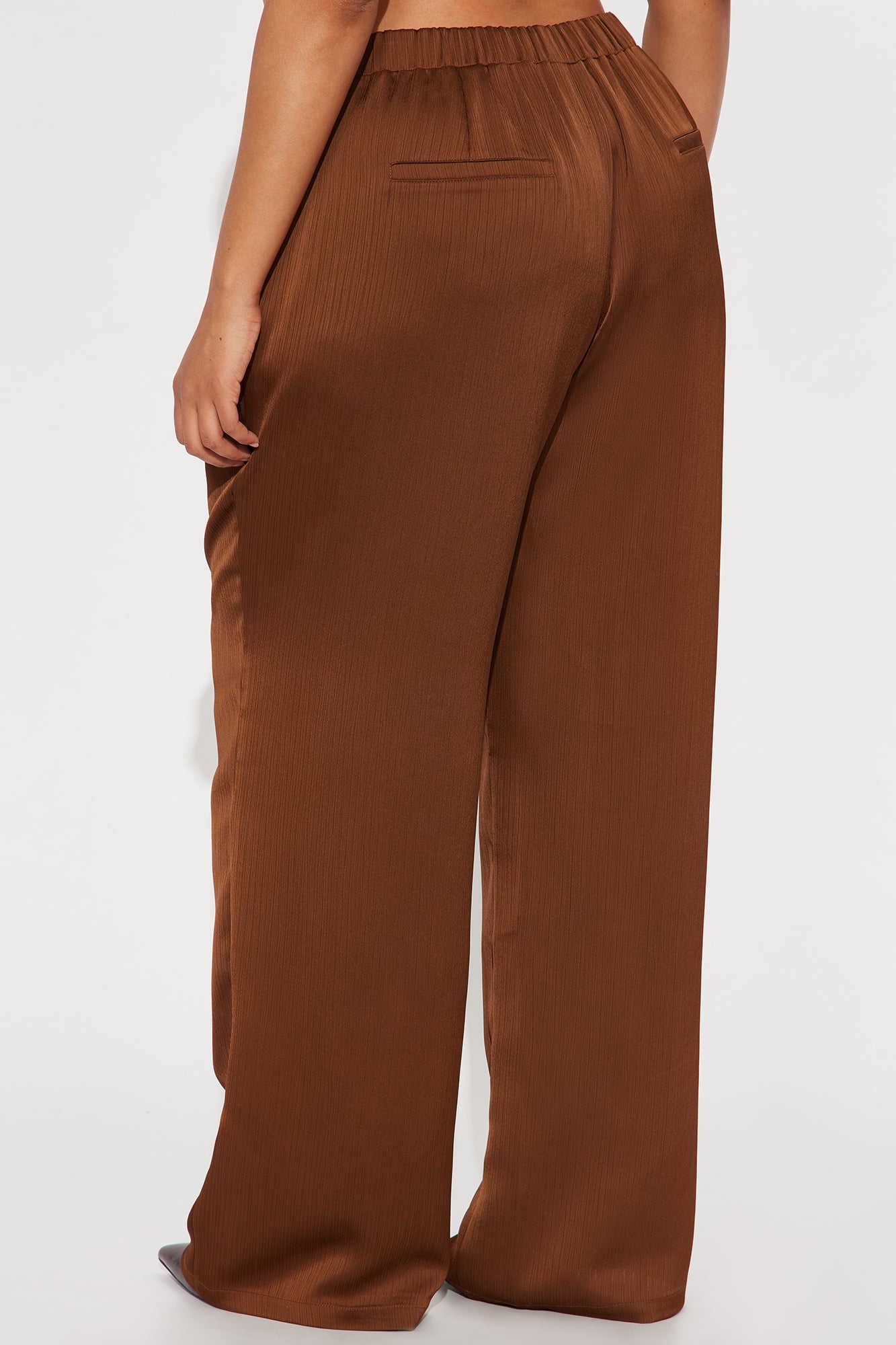 Daphina Satin Pull On Pant - Chocolate