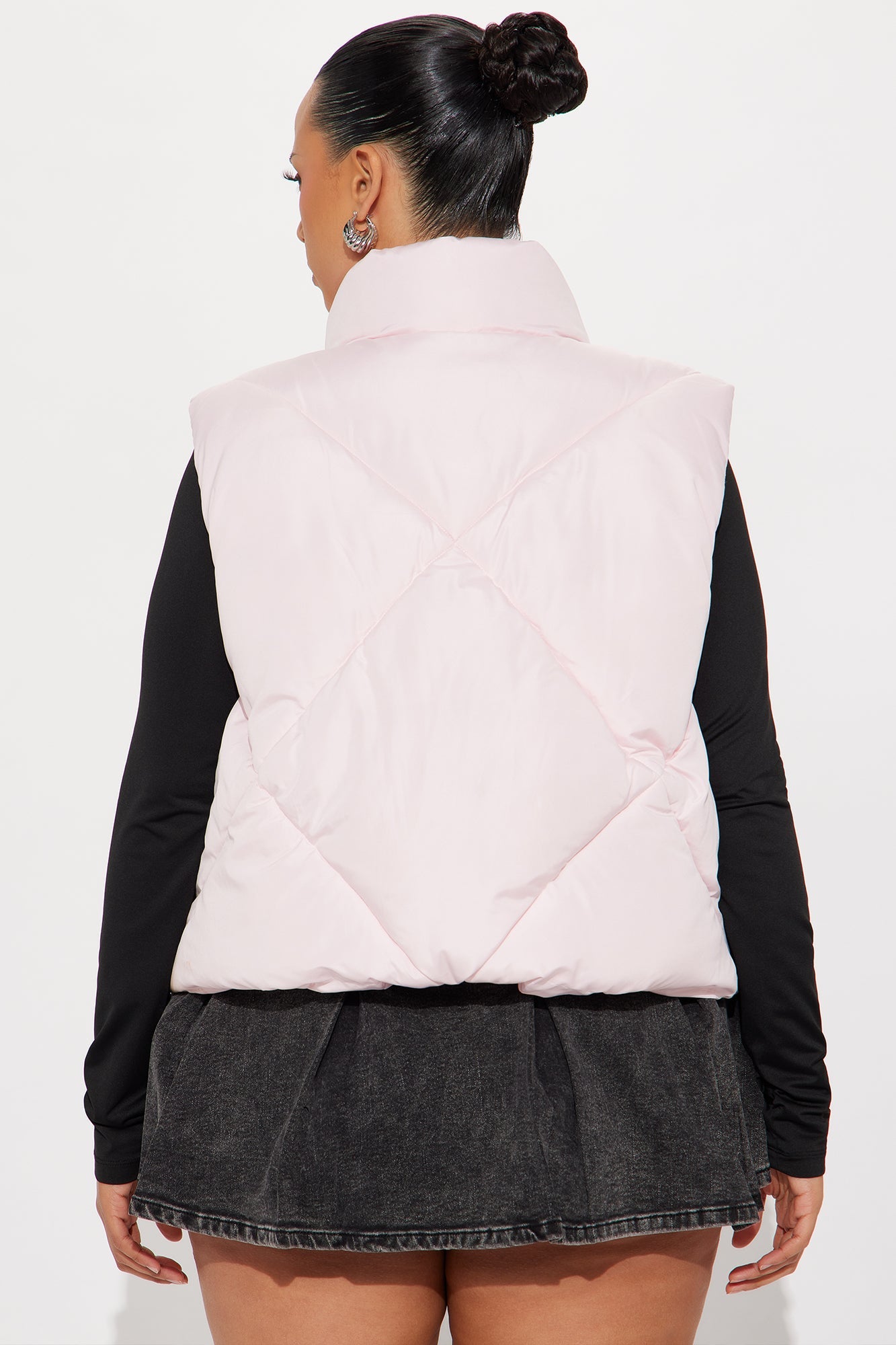 Cuteness Overload Bow Nylon Puffer Vest - Pink