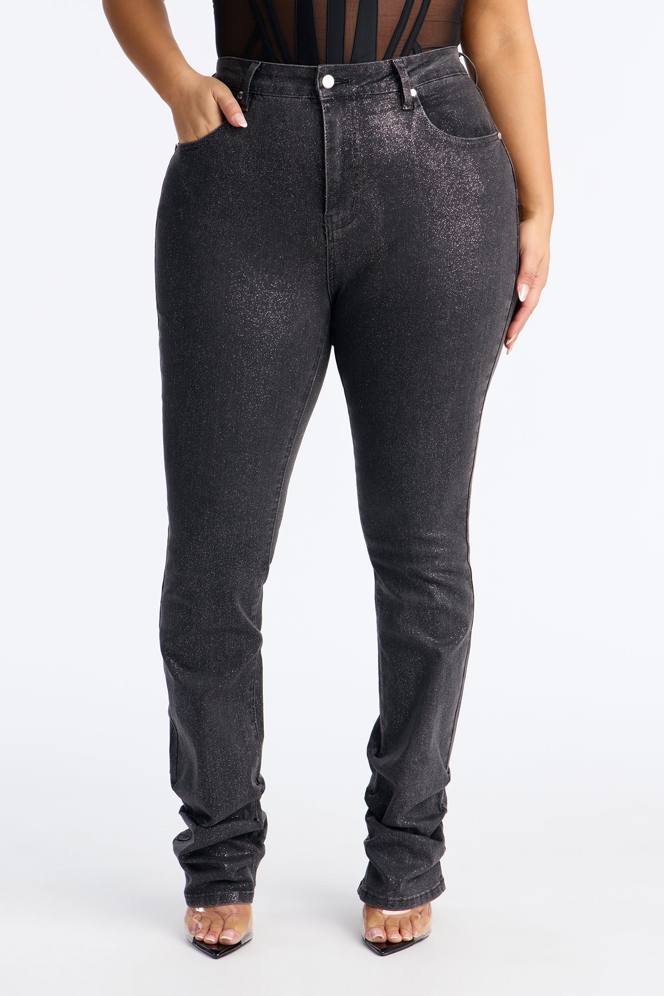 Till Dusk Stacked Straight Leg Jean - Grey/Smoke