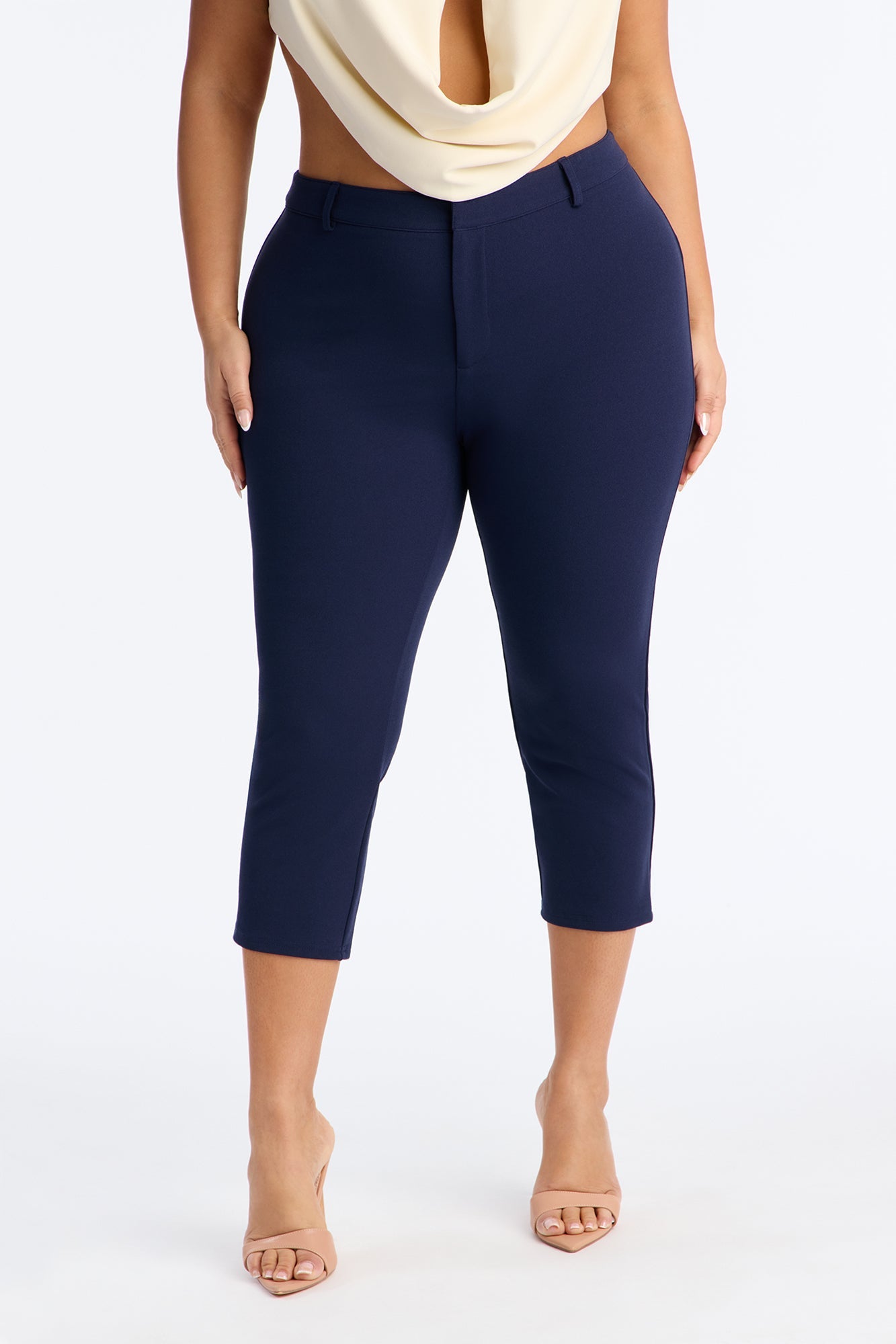 Under One Condition Crepe Capri Pant - Navy