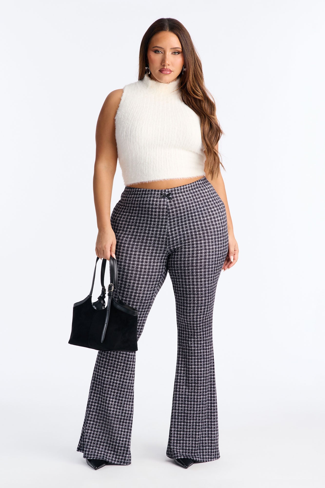 Kelly Gingham Flare Pant 32″ - Black/combo